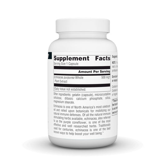 Close-up of Echinacea root extract capsules
