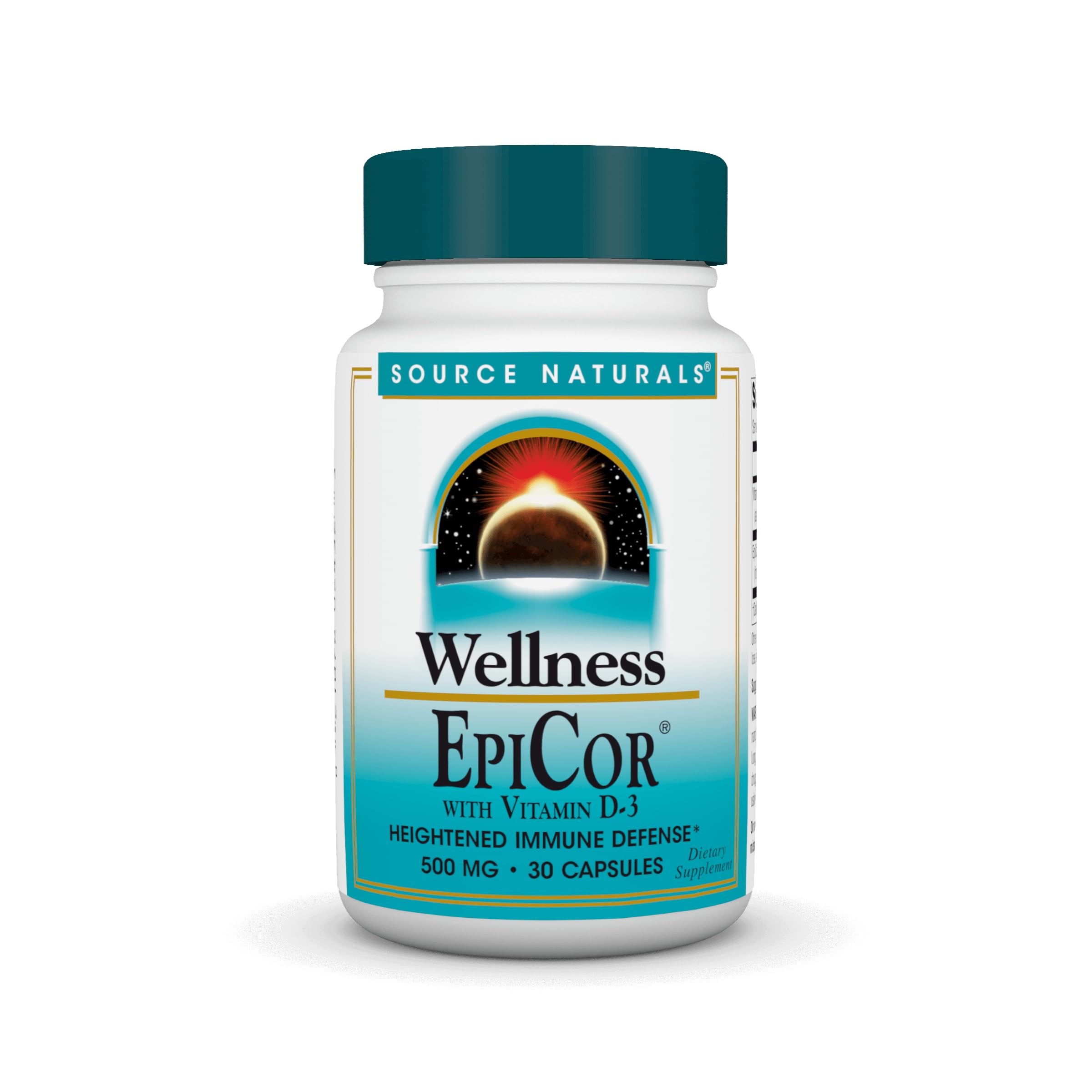 Bottle of Source Naturals EpiCor with Vitamin D-3 - 30 capsules