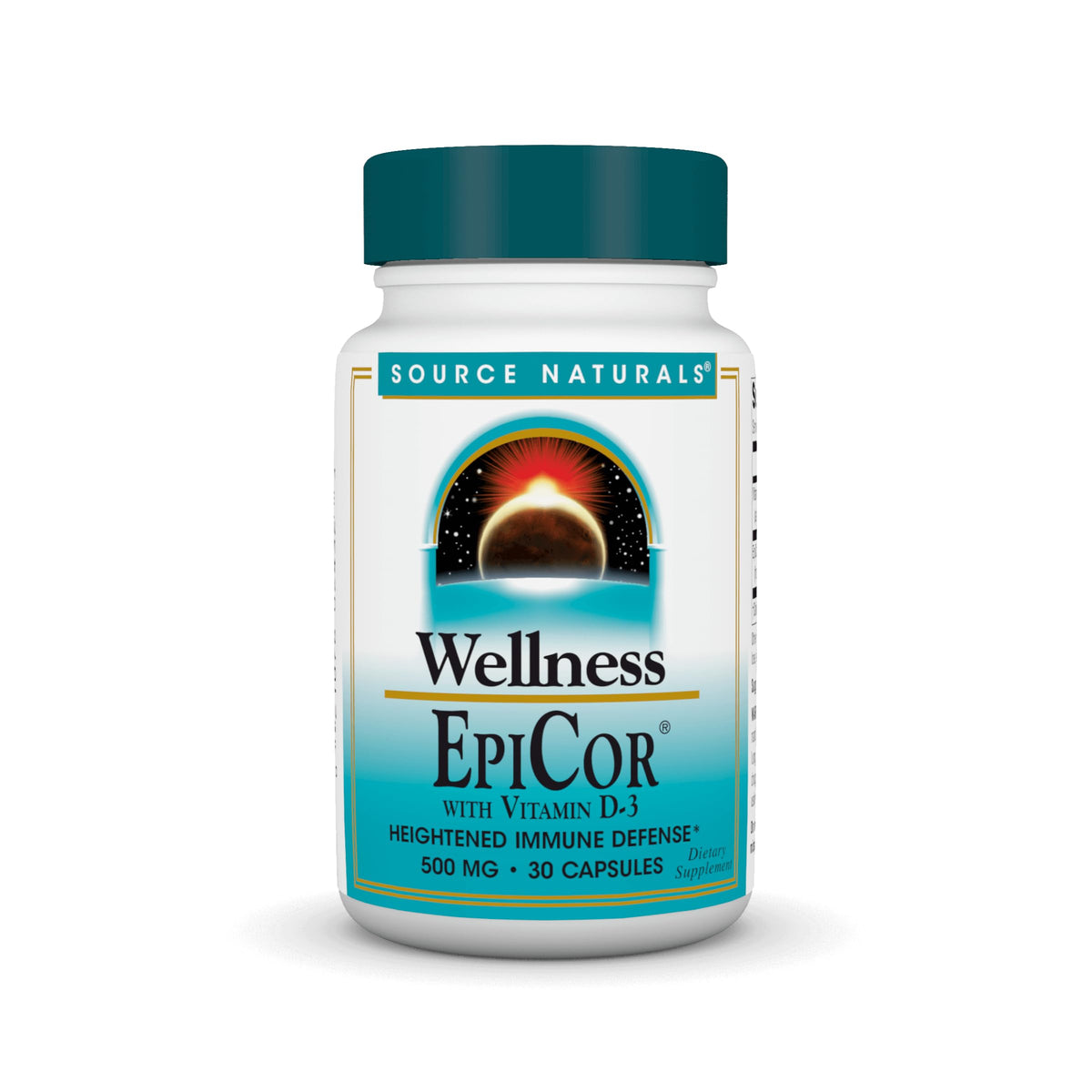 Bottle of Source Naturals EpiCor with Vitamin D-3 - 30 capsules