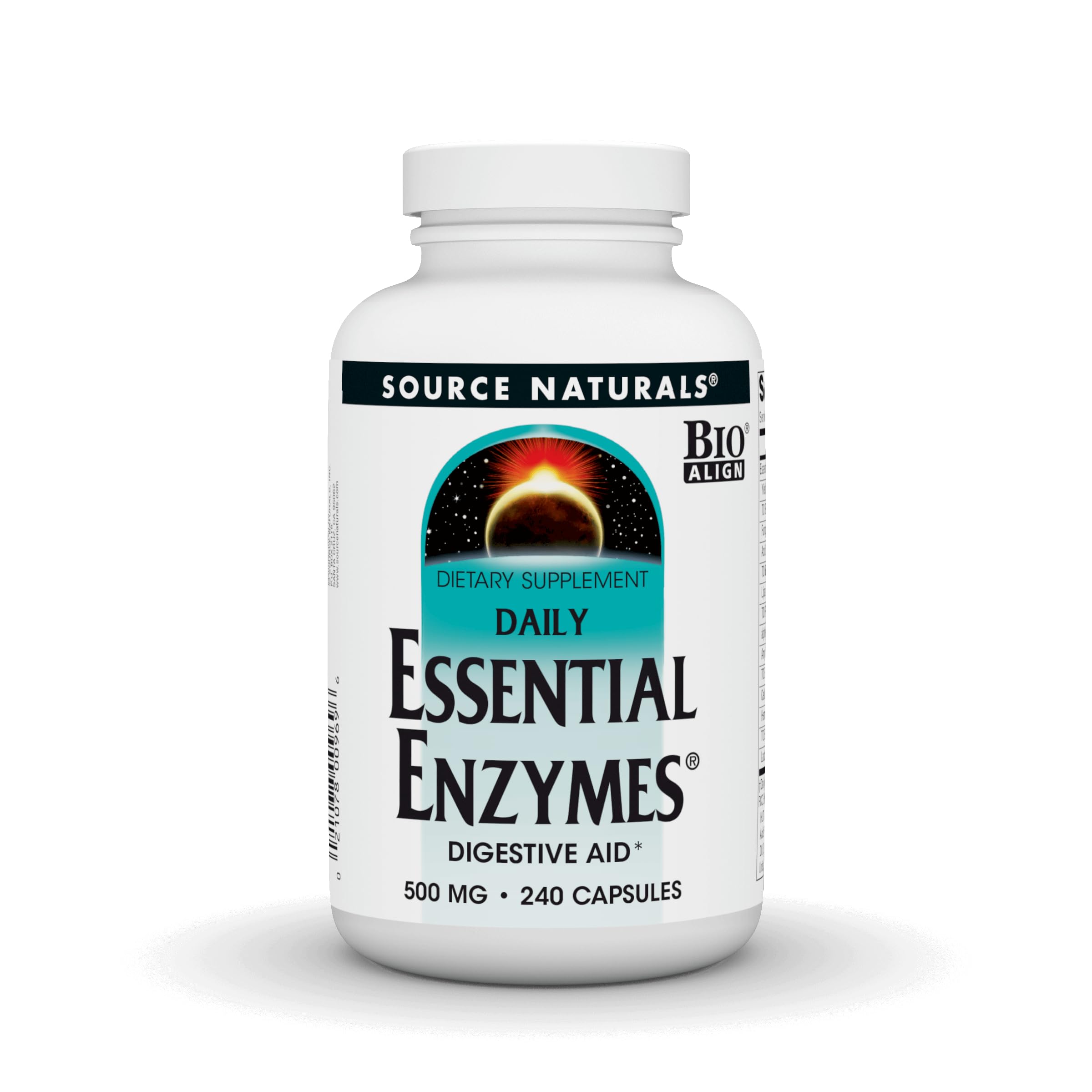 Bottle of Source Naturals Essential Enzymes 500mg
