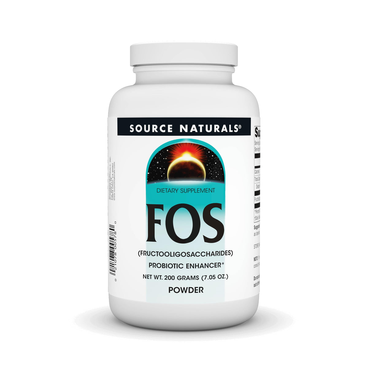 Front label of Source Naturals FOS Powder 200 g