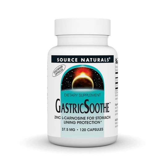 Source Naturals GastricSoothe Zinc L-Carnosine 120 Veggie Caps bottle front view