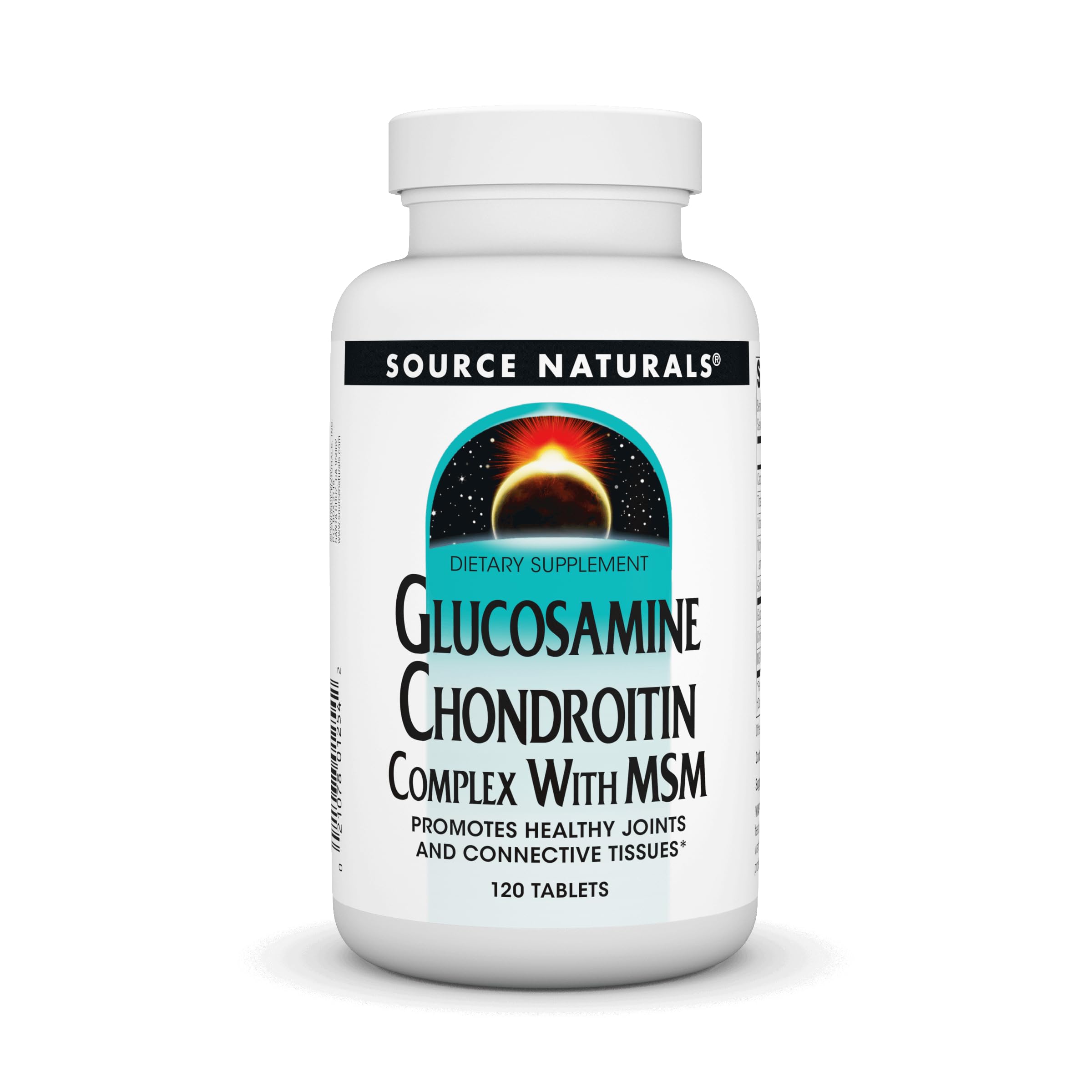 Bottle of Source Naturals Glucosamine Chondroitin Complex with MSM 120 tablets