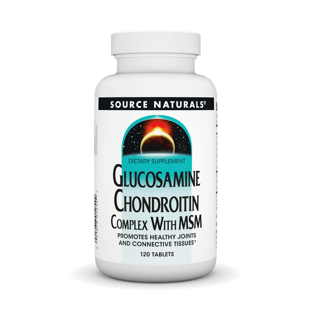 Bottle of Source Naturals Glucosamine Chondroitin Complex with MSM 120 tablets