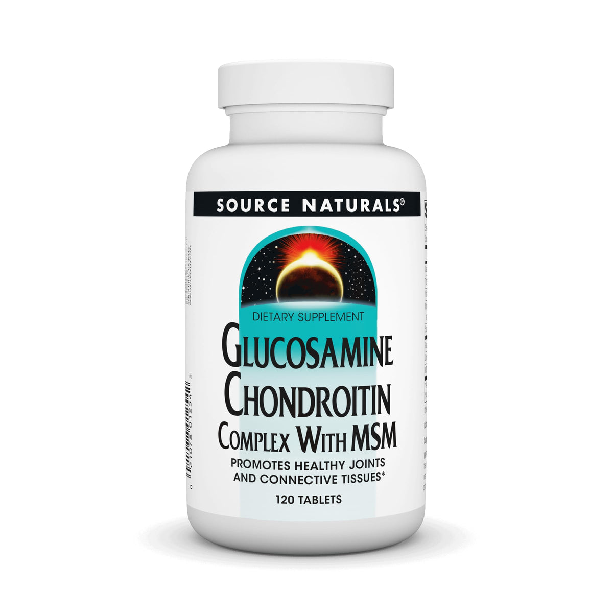 Bottle of Source Naturals Glucosamine Chondroitin Complex with MSM 120 tablets