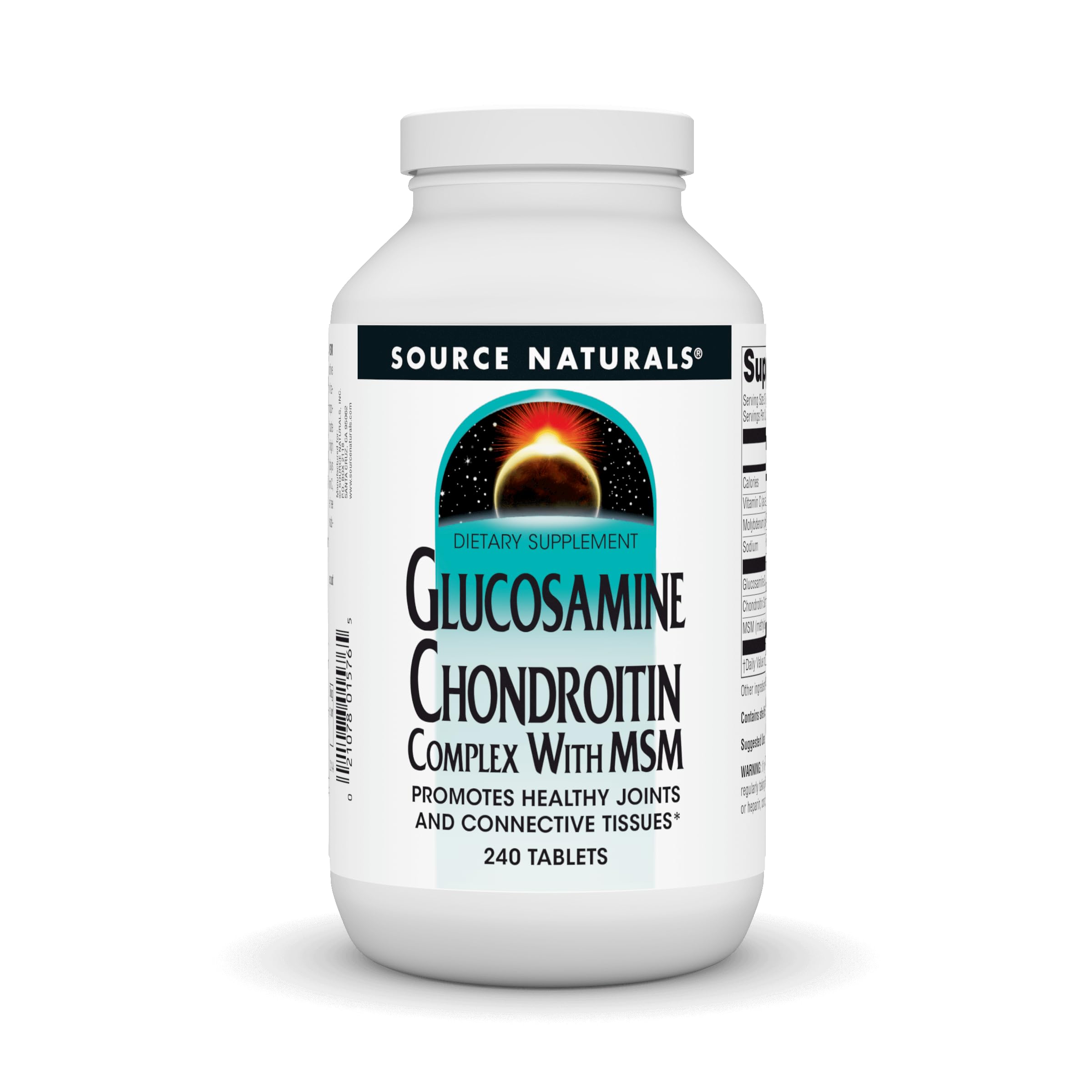 Bottle of Source Naturals Glucosamine Chondroitin Complex with MSM 240 Tablets
