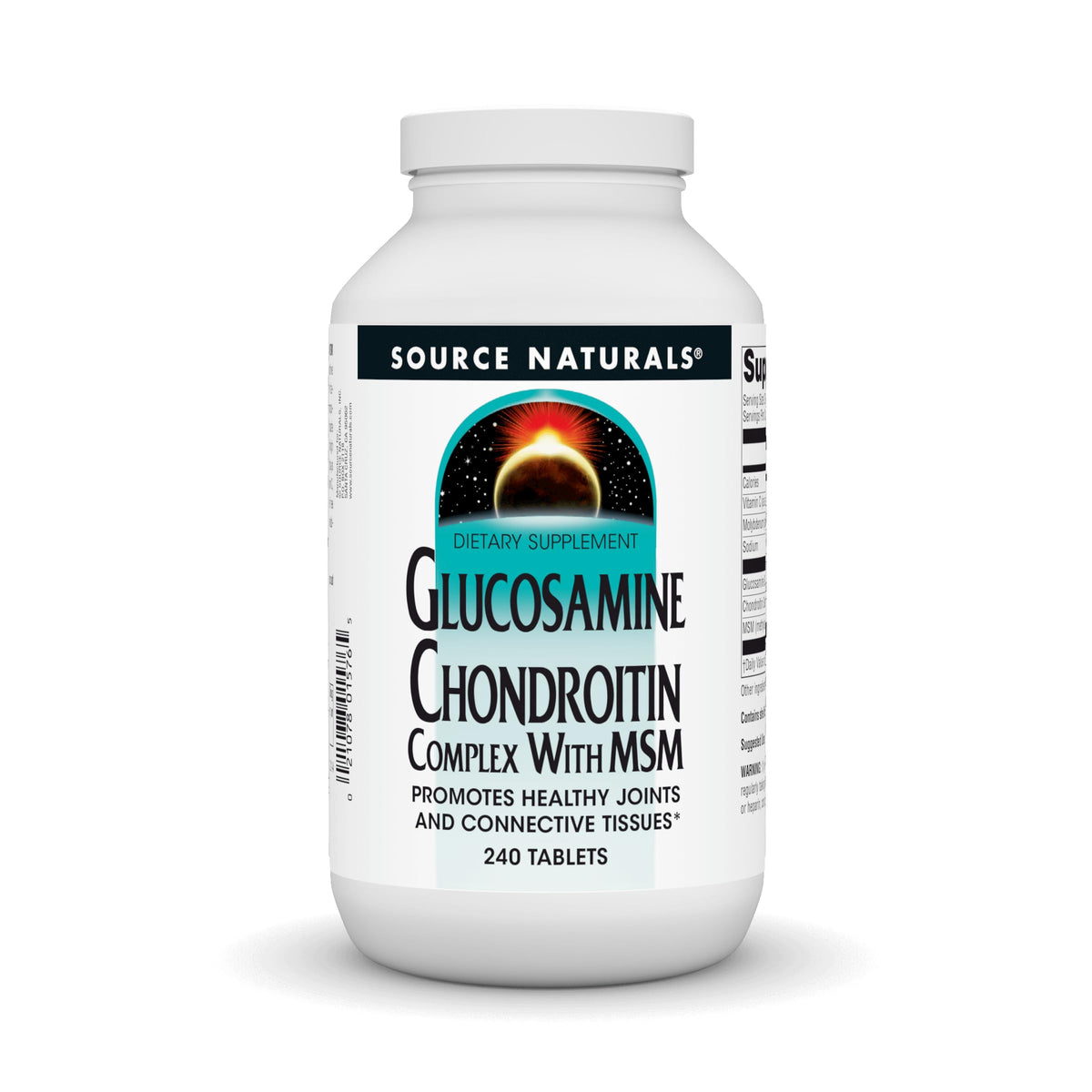 Bottle of Source Naturals Glucosamine Chondroitin Complex with MSM 240 Tablets