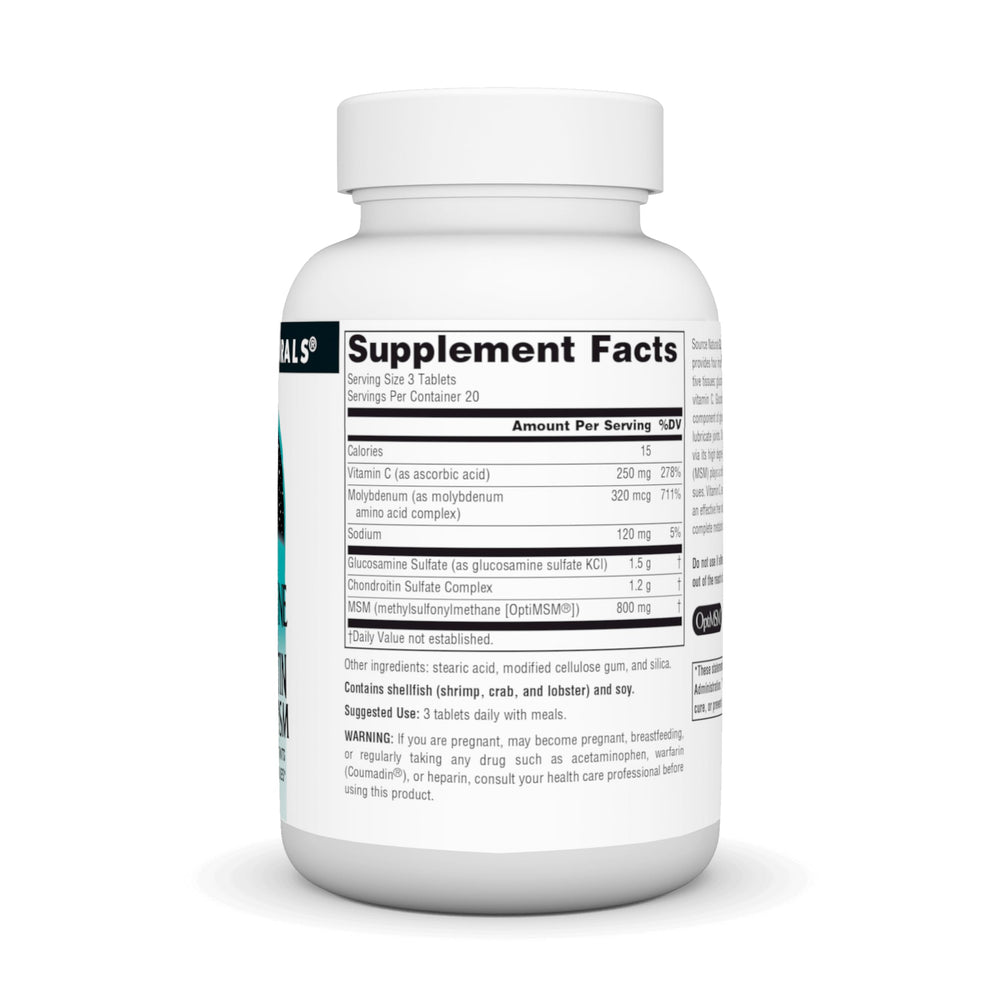 Glucosamine, Chondroitin, MSM and Vitamin C ingredients cross-section