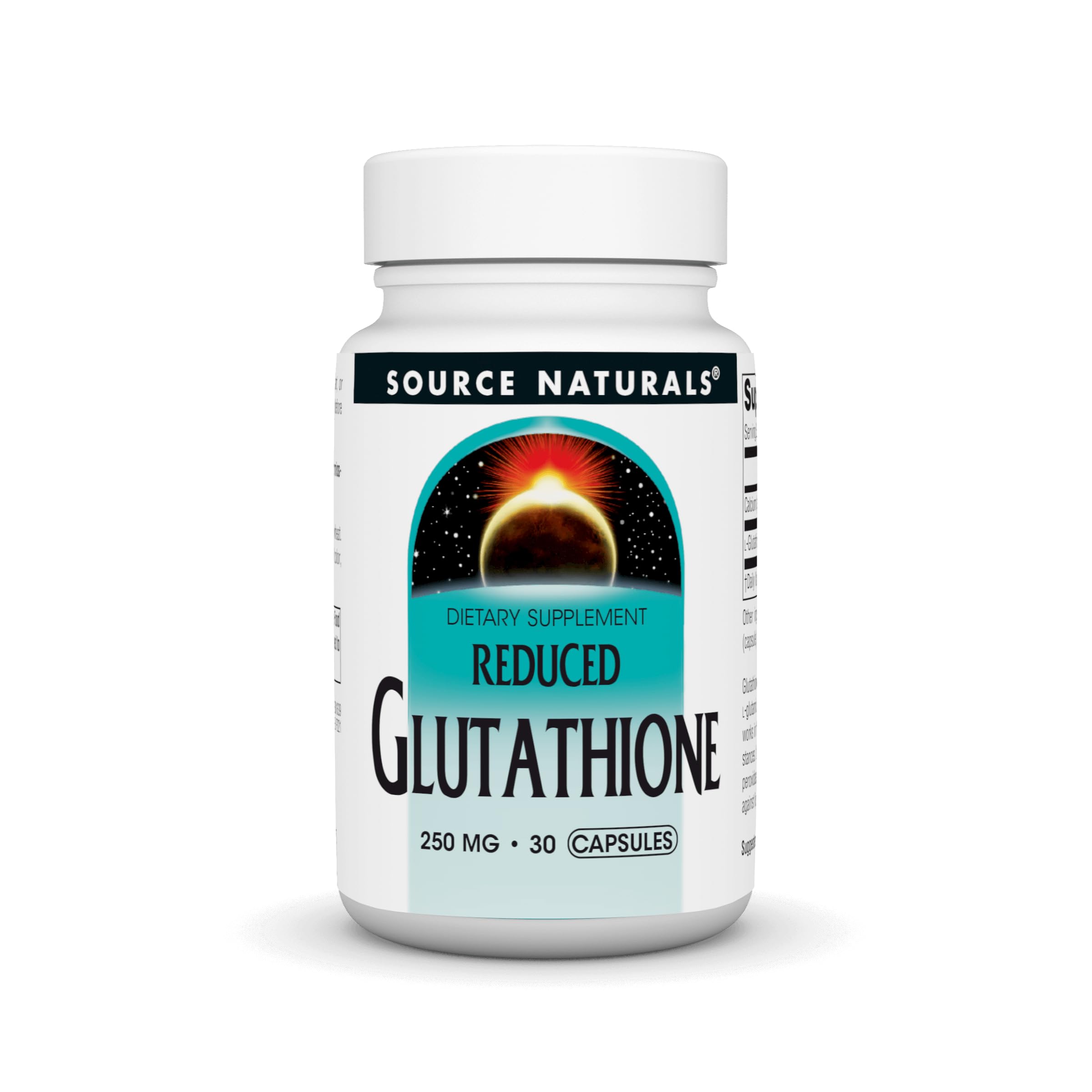 Bottle of Source Naturals Glutathione 250 mg, 30 capsules