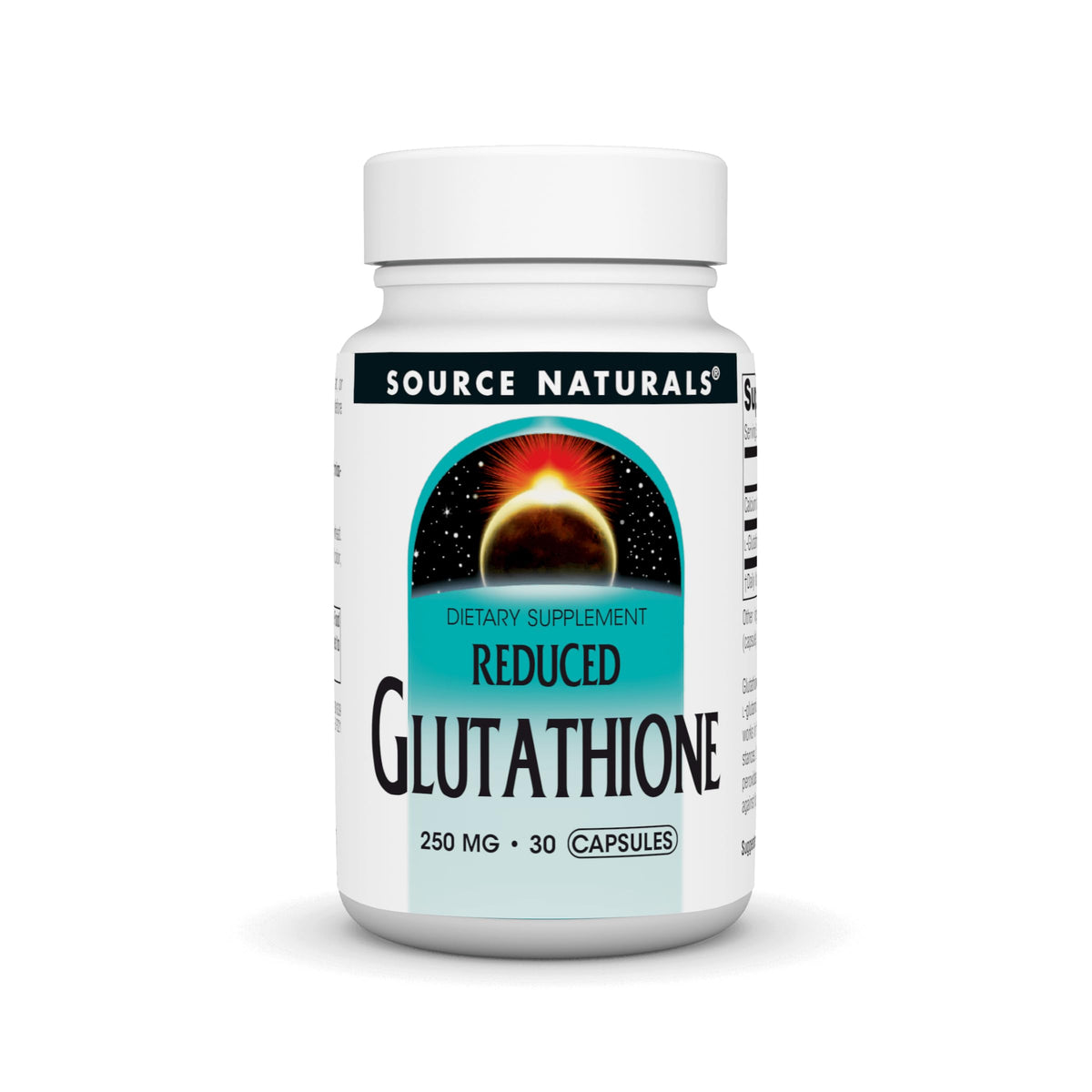 Bottle of Source Naturals Glutathione 250 mg, 30 capsules