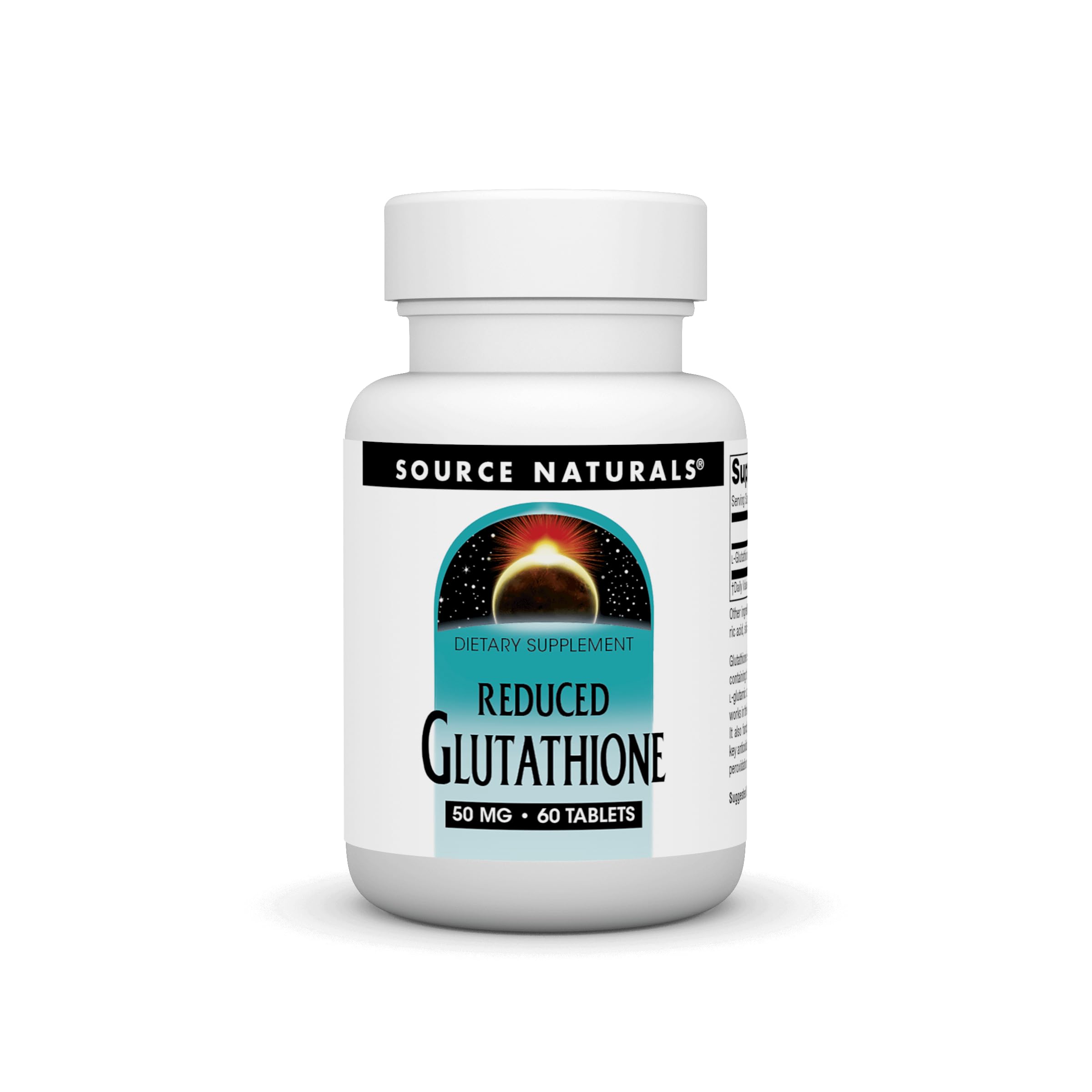 Bottle of Source Naturals Glutathione 50mg Liver Support 60 Tablets