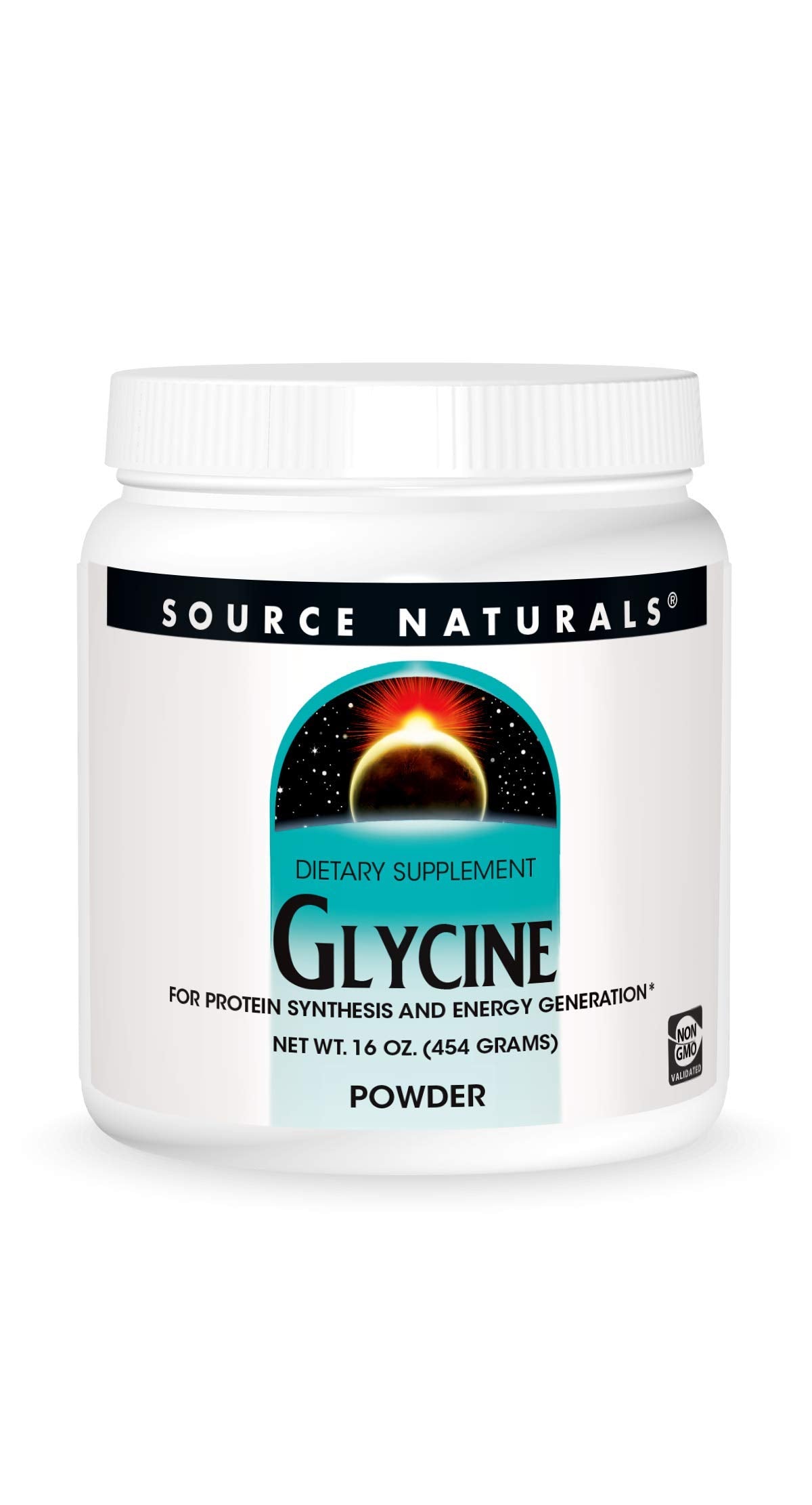 Source Naturals Glycine Powder container – 454 g (16 oz)
