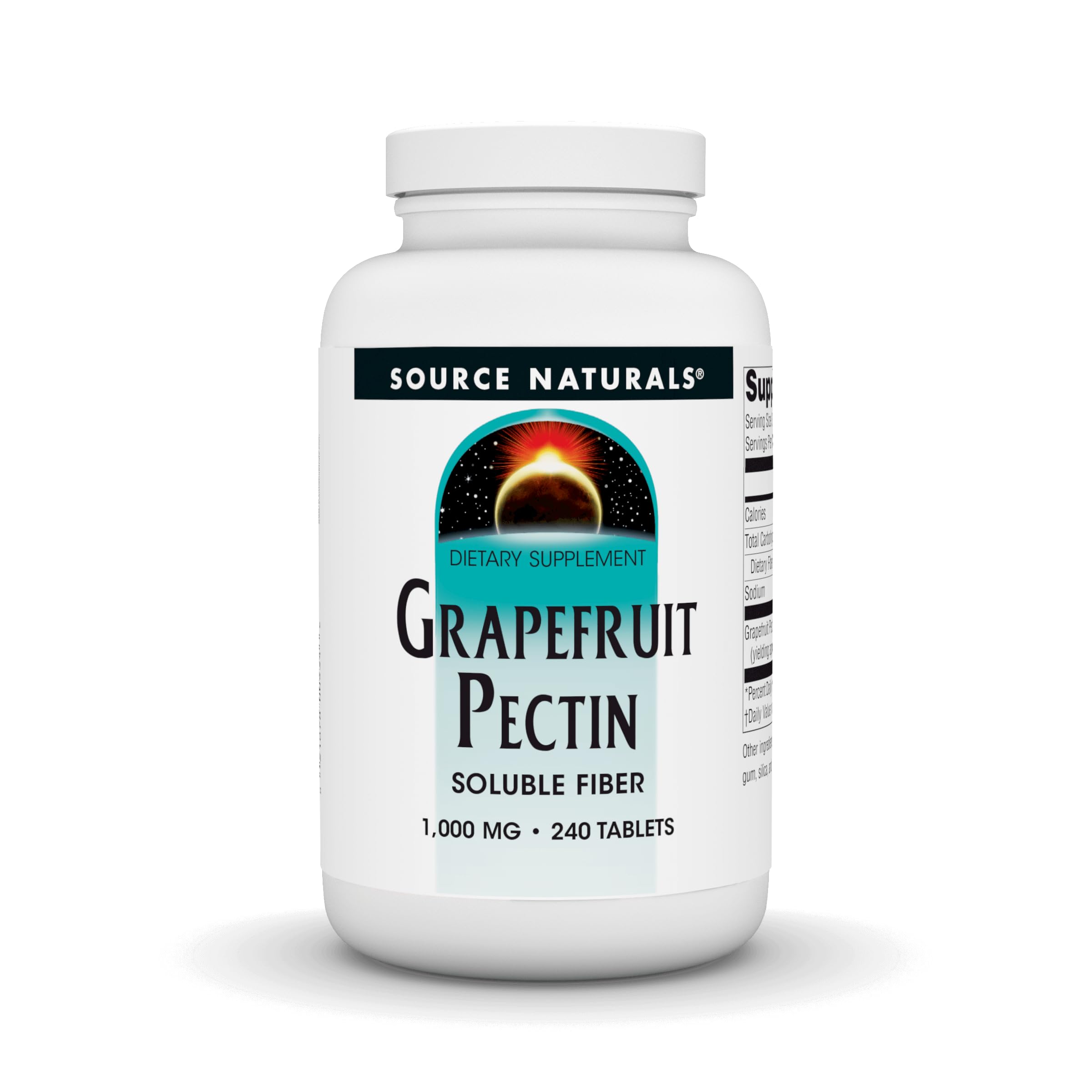 Bottle of Source Naturals Grapefruit Pectin 1000 mg soluble fiber - 240 tablets