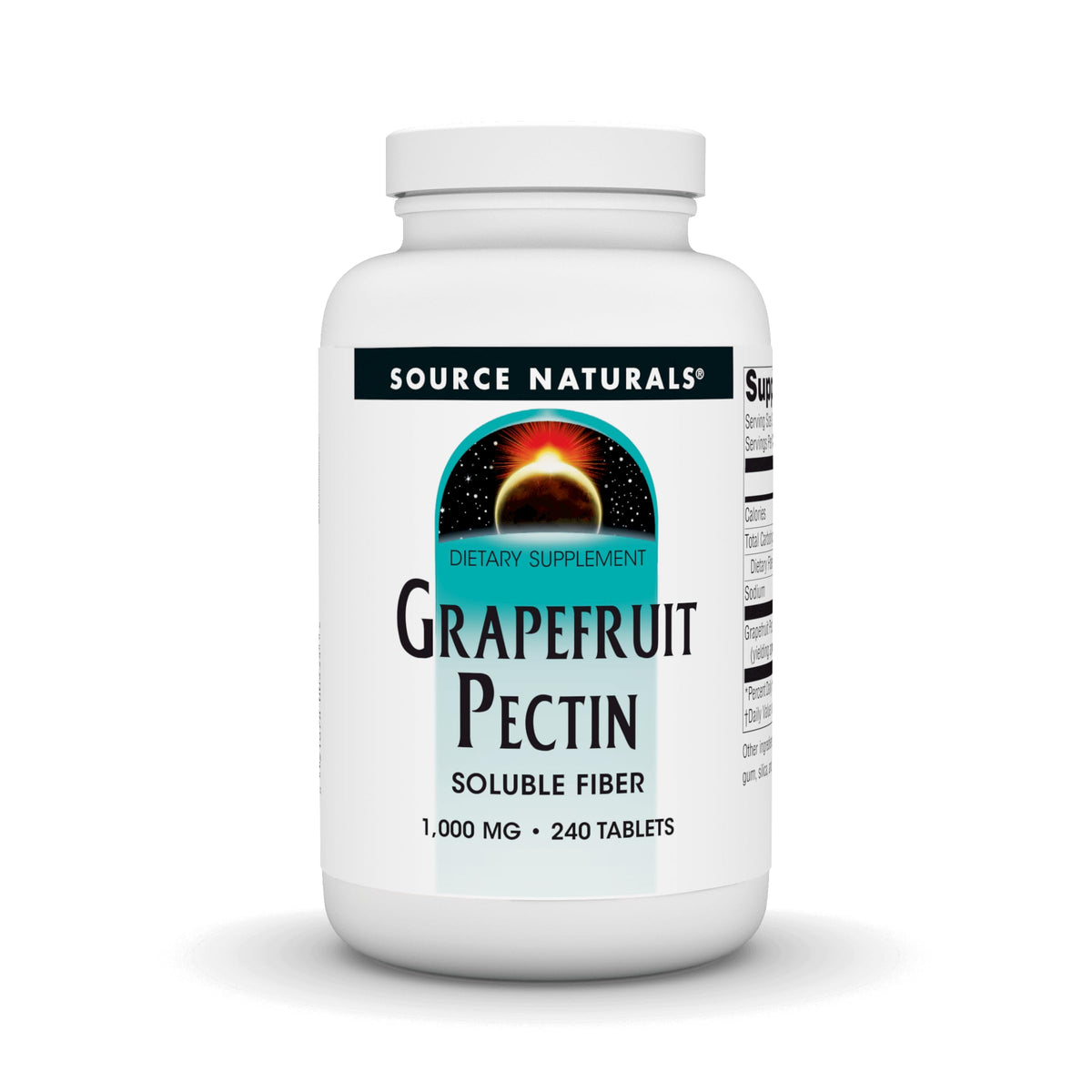 Bottle of Source Naturals Grapefruit Pectin 1000 mg soluble fiber - 240 tablets