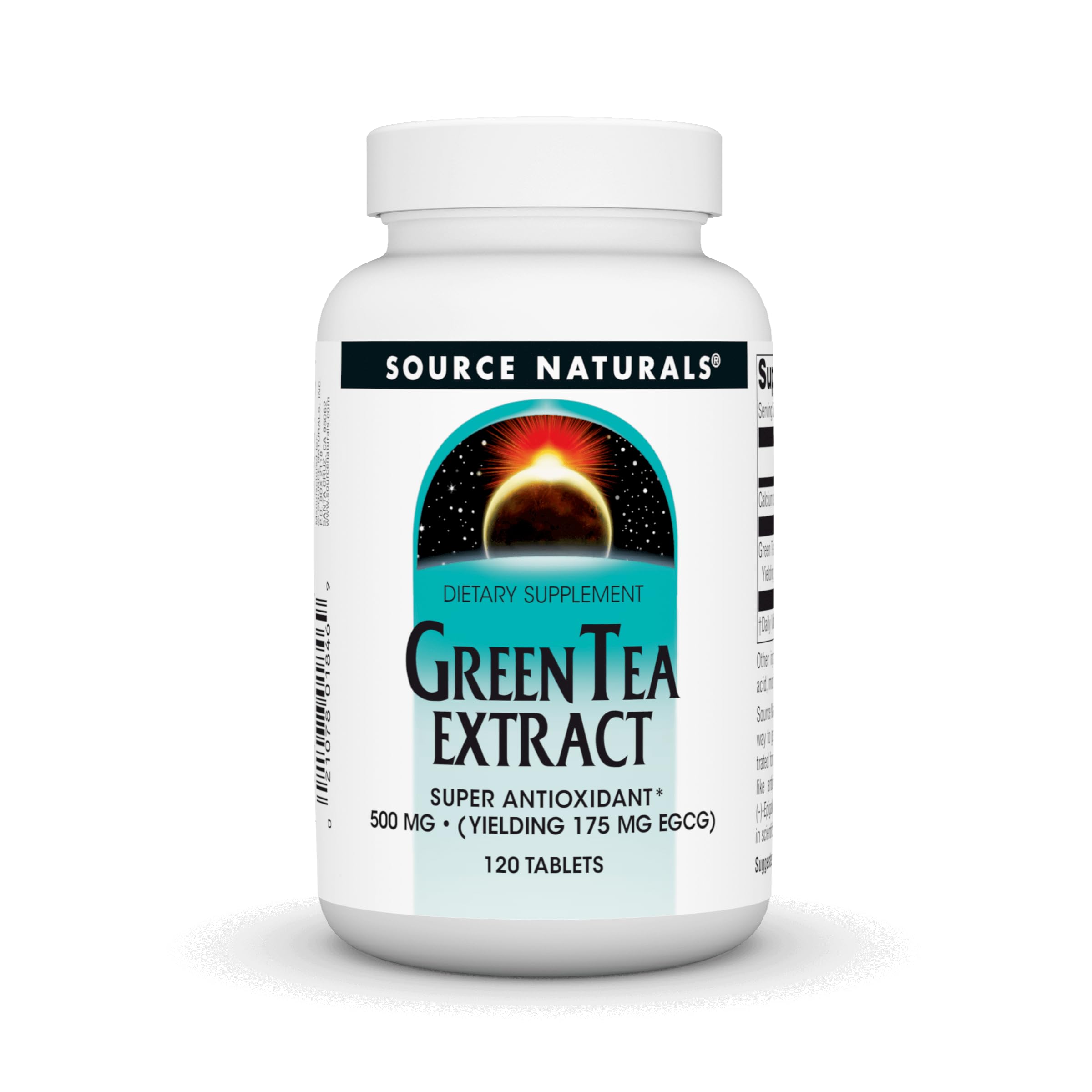 Bottle and packaging of Source Naturals Green Tea Extract - 120 tablets