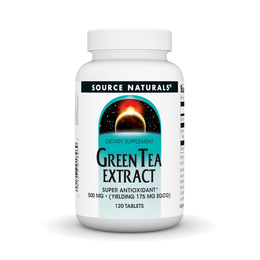 Bottle and packaging of Source Naturals Green Tea Extract - 120 tablets