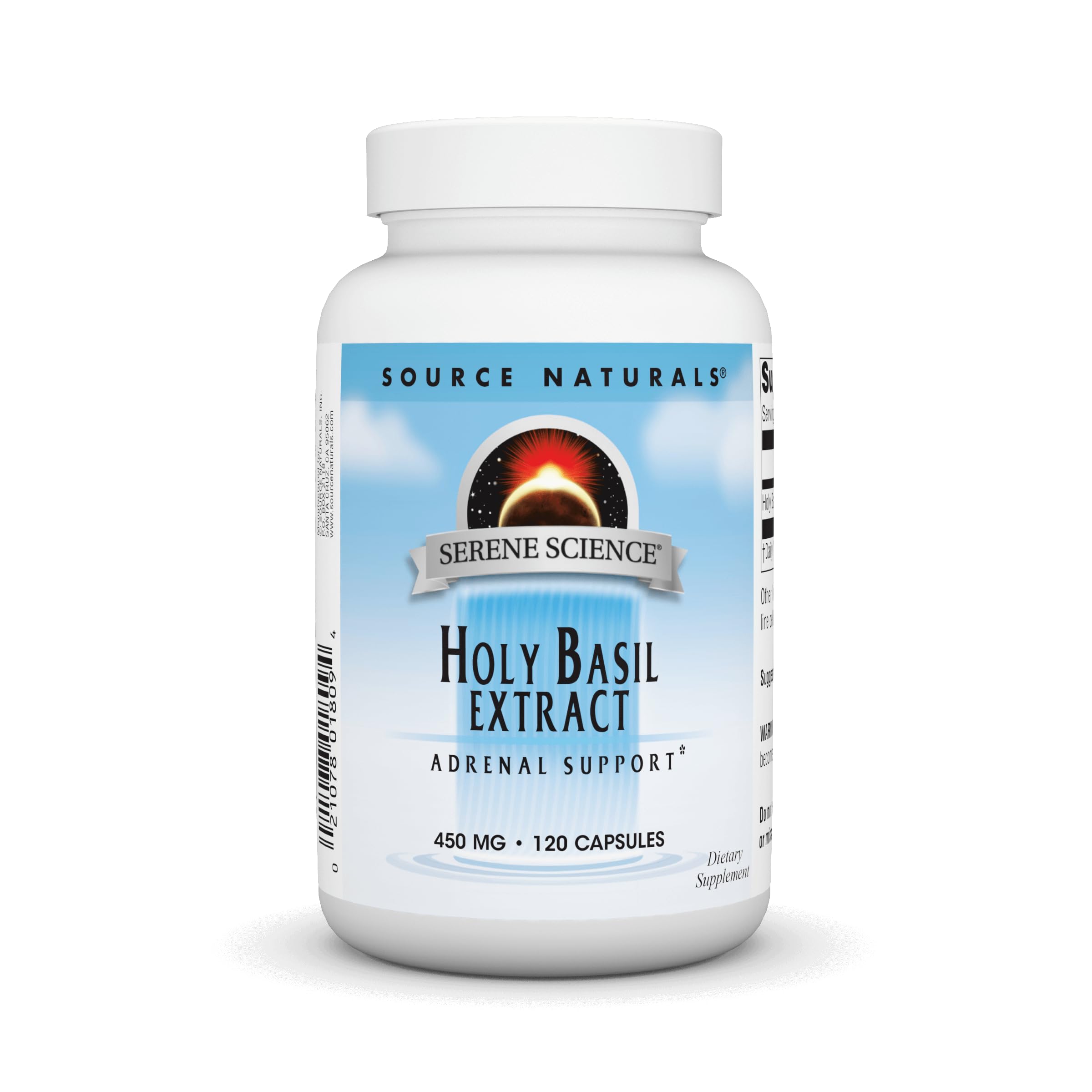 Source Naturals Holy Basil Extract Adrenal Support bottle with 120 capsules