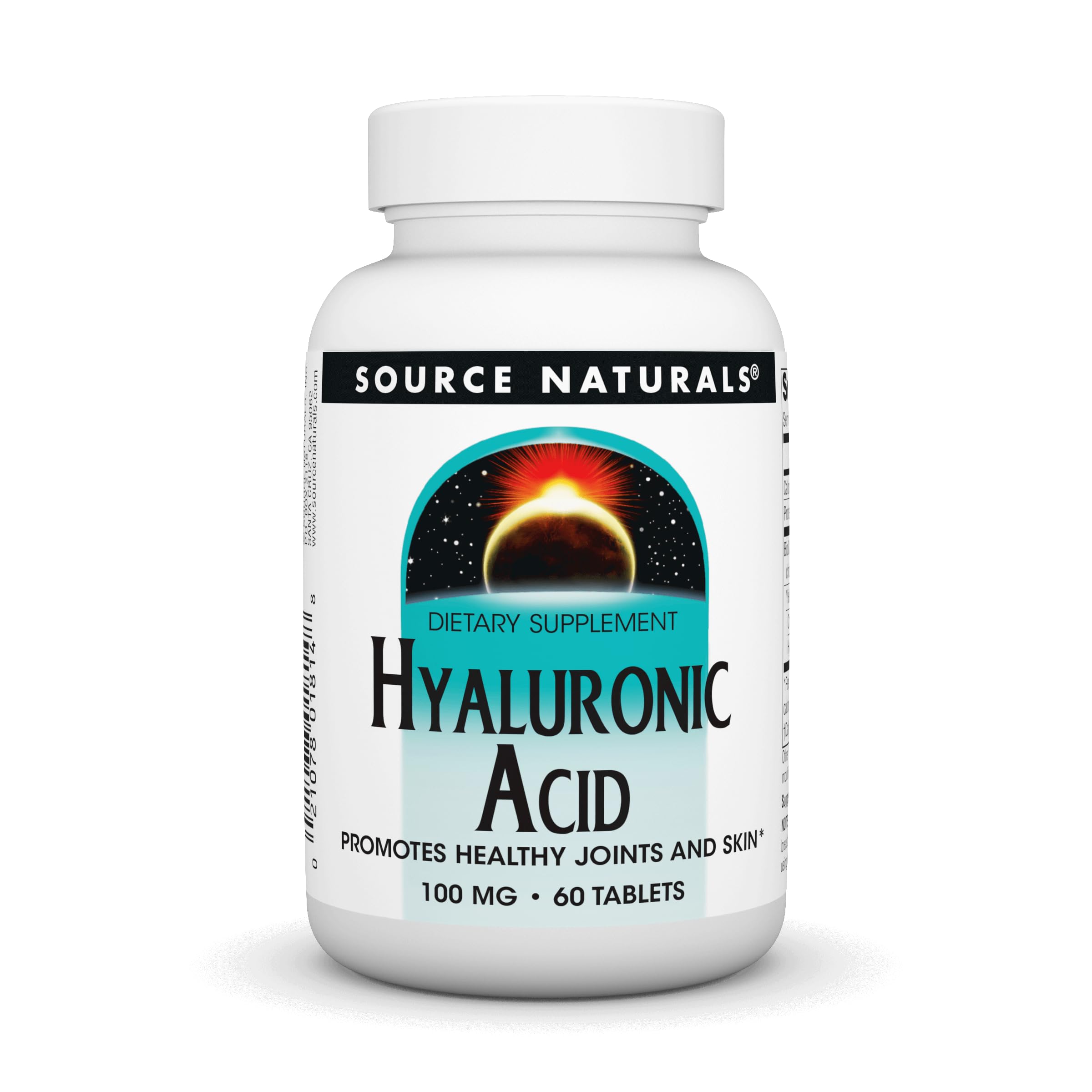Source Naturals Hyaluronic Acid 100 mg bottle with 60 tablets