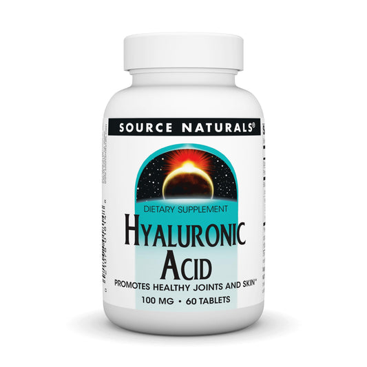 Source Naturals Hyaluronic Acid 100 mg bottle with 60 tablets