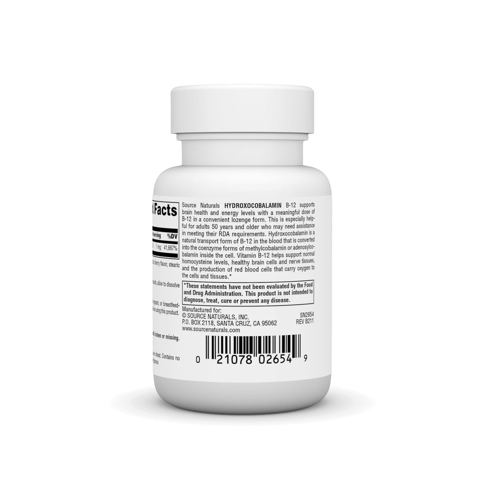 Close-up view of cherry-flavored HydroxoCobalamin B-12 lozenges