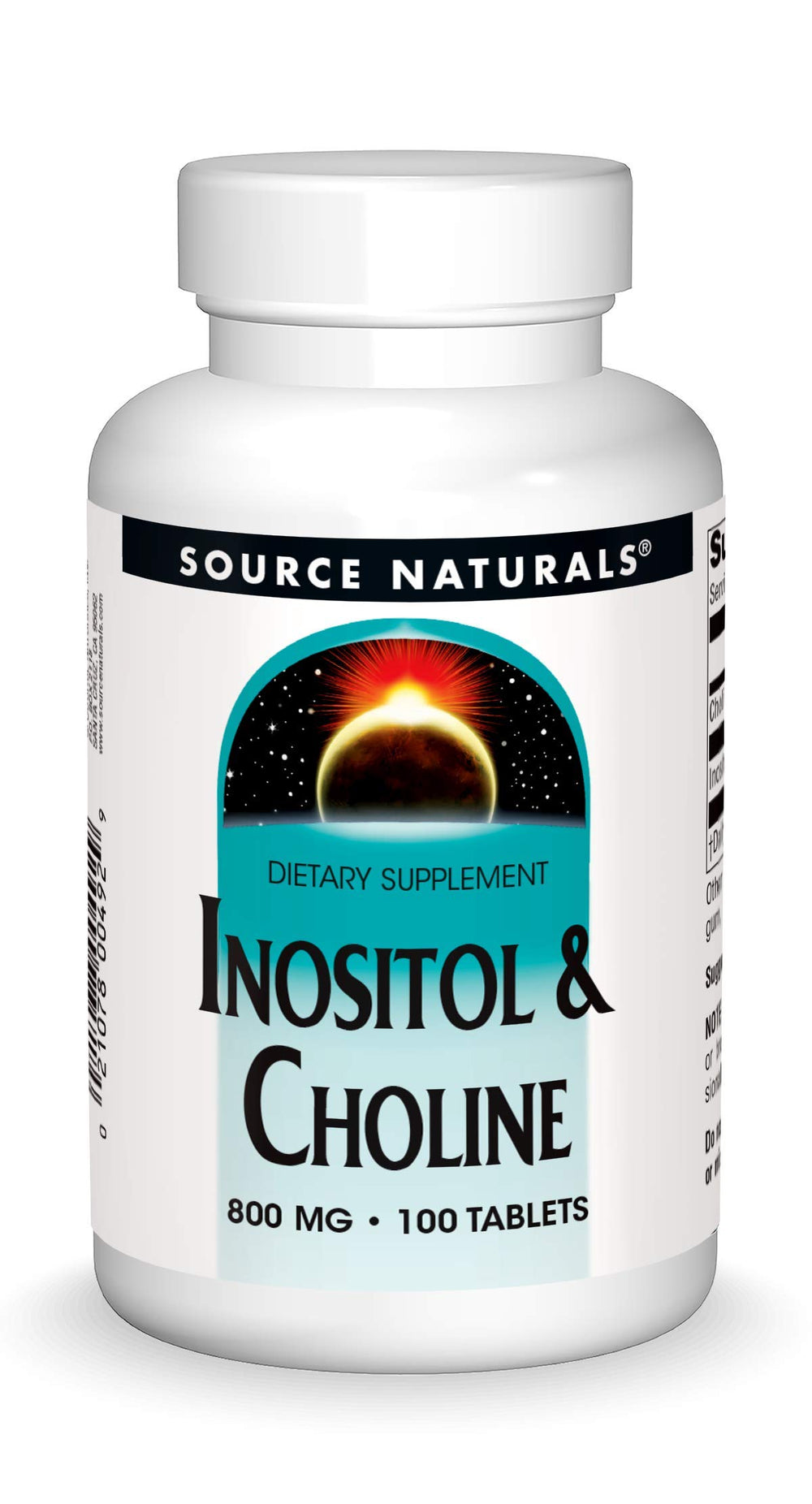 Hero image of Source Naturals Inositol & Choline 800 mg bottle - 100 tablets