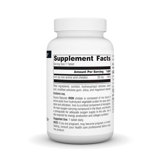 Packaging for Source Naturals Iron, Amino Acid Chelate dietary supplement