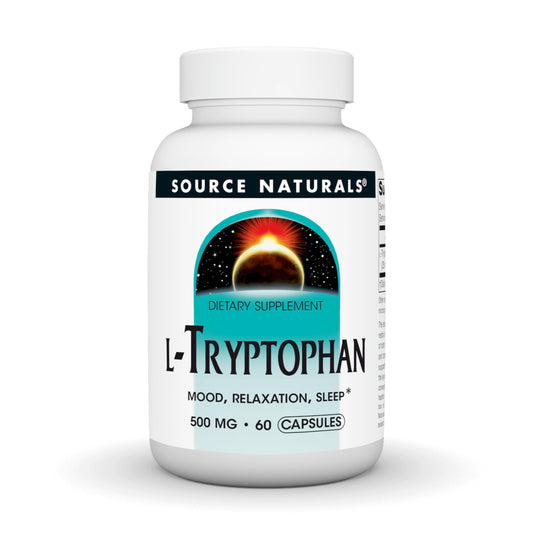 Source Naturals L-Tryptophan 500mg bottle – front view