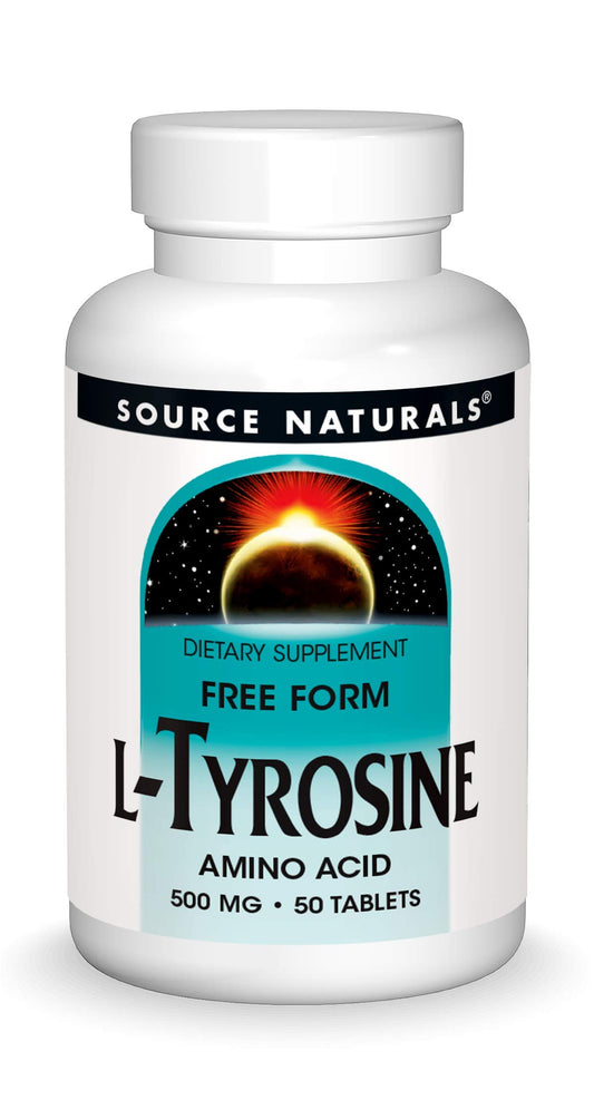 Source Naturals L-Tyrosine 50 Tablets front view