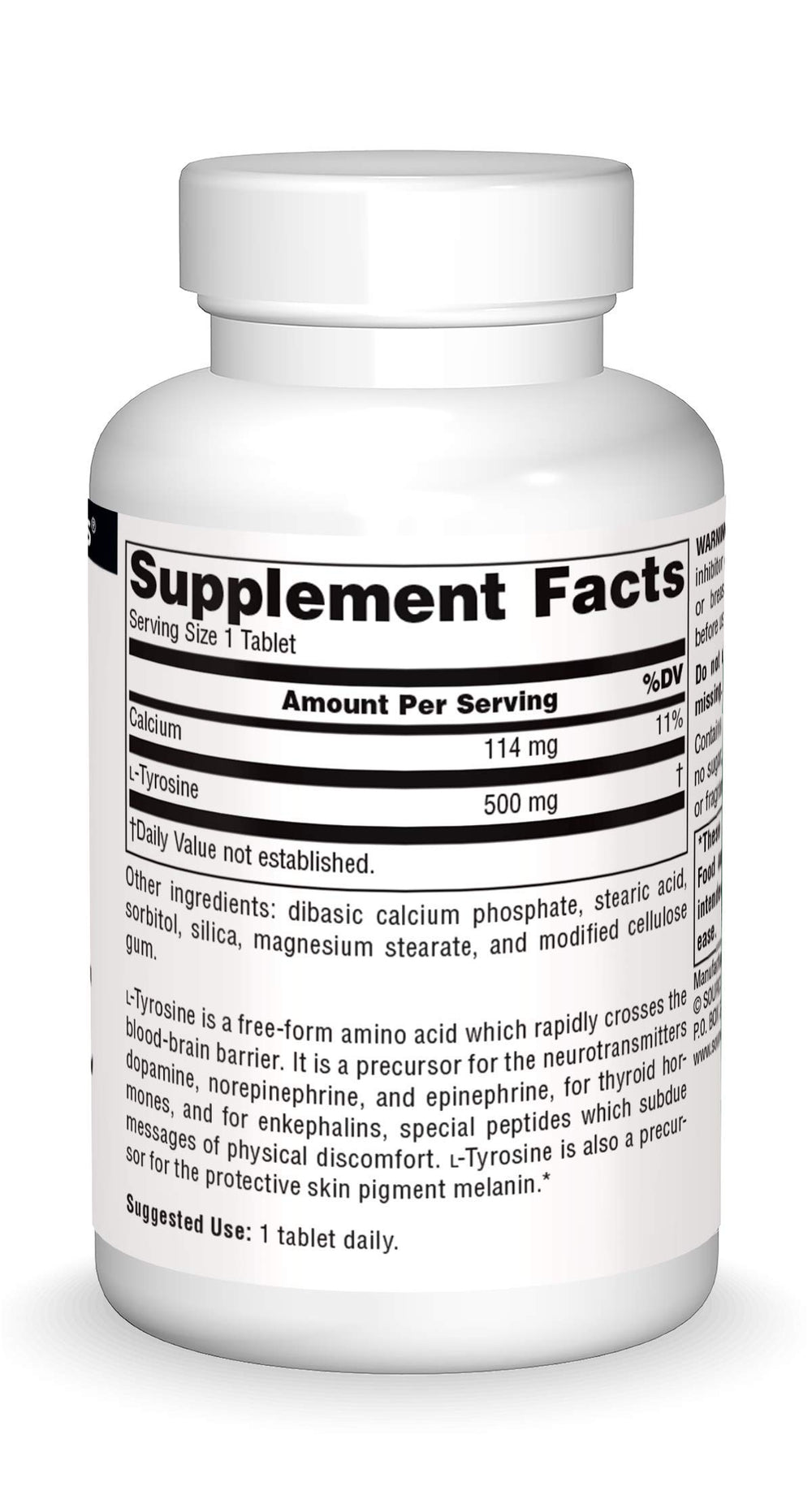 L-Tyrosine ingredients panel