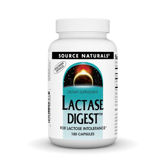 Bottle of Source Naturals Lactase Digest 180 capsules