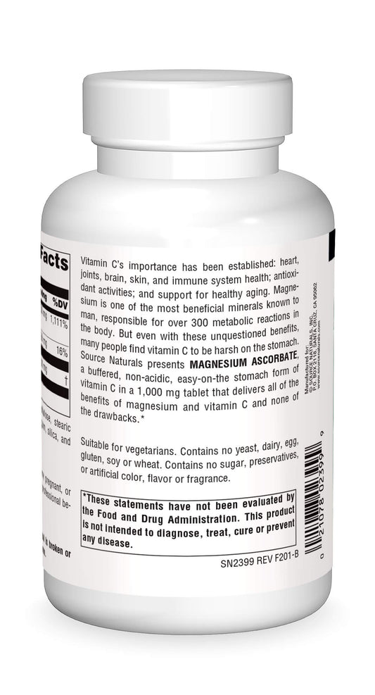 Close-up of Magnesium Ascorbate 1000 mg tablet