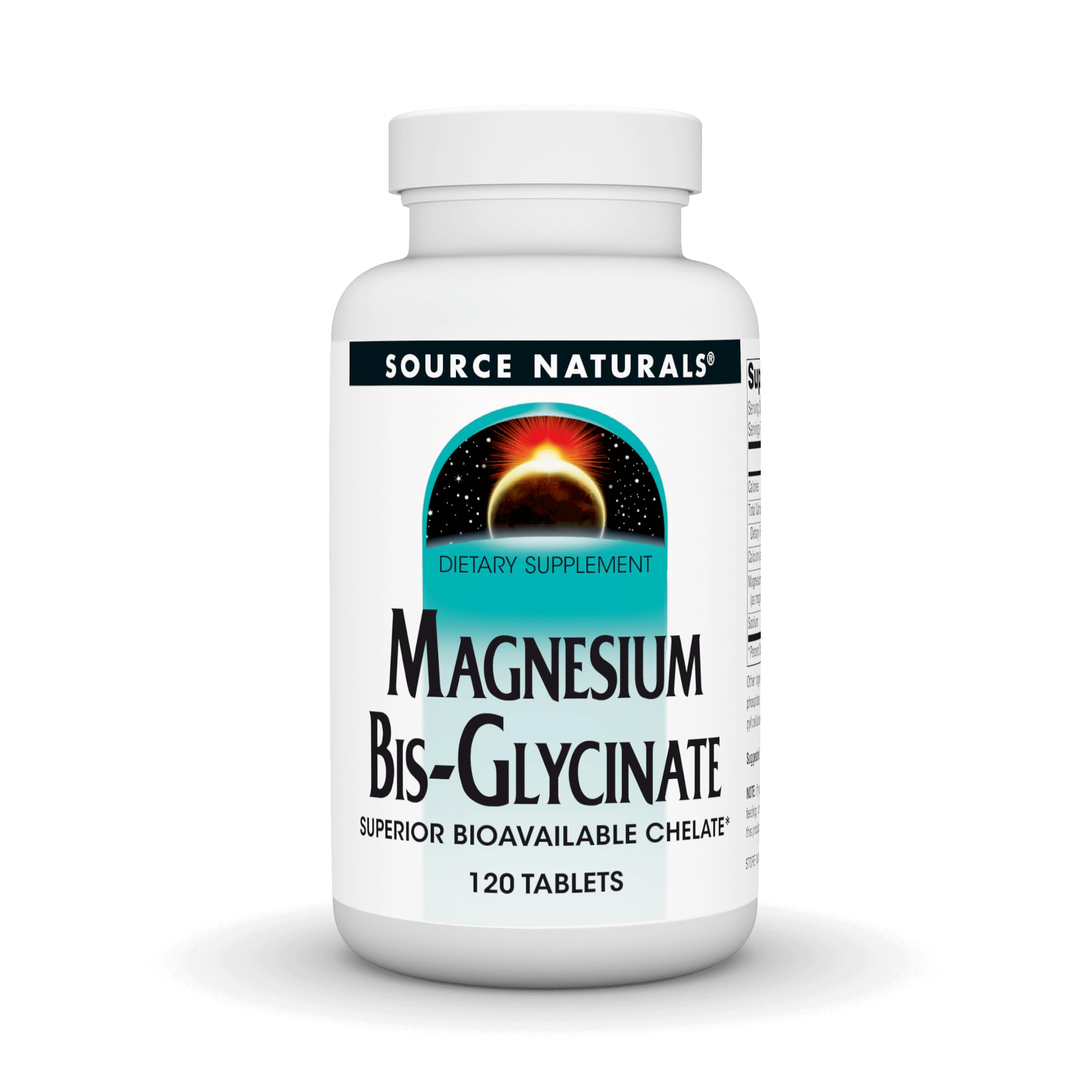 Source Naturals Magnesium Bis-Glycinate bottle – 120 tablets