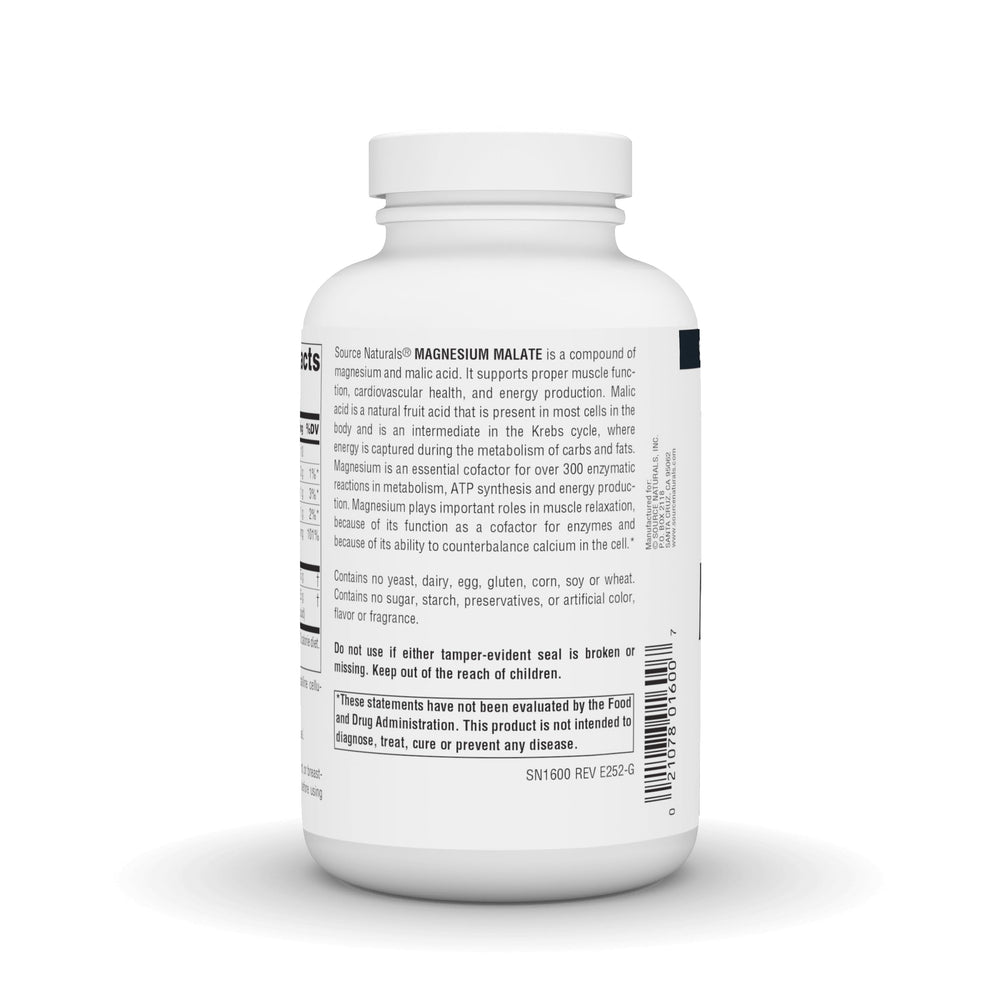 Vegetarian-friendly magnesium malate capsules