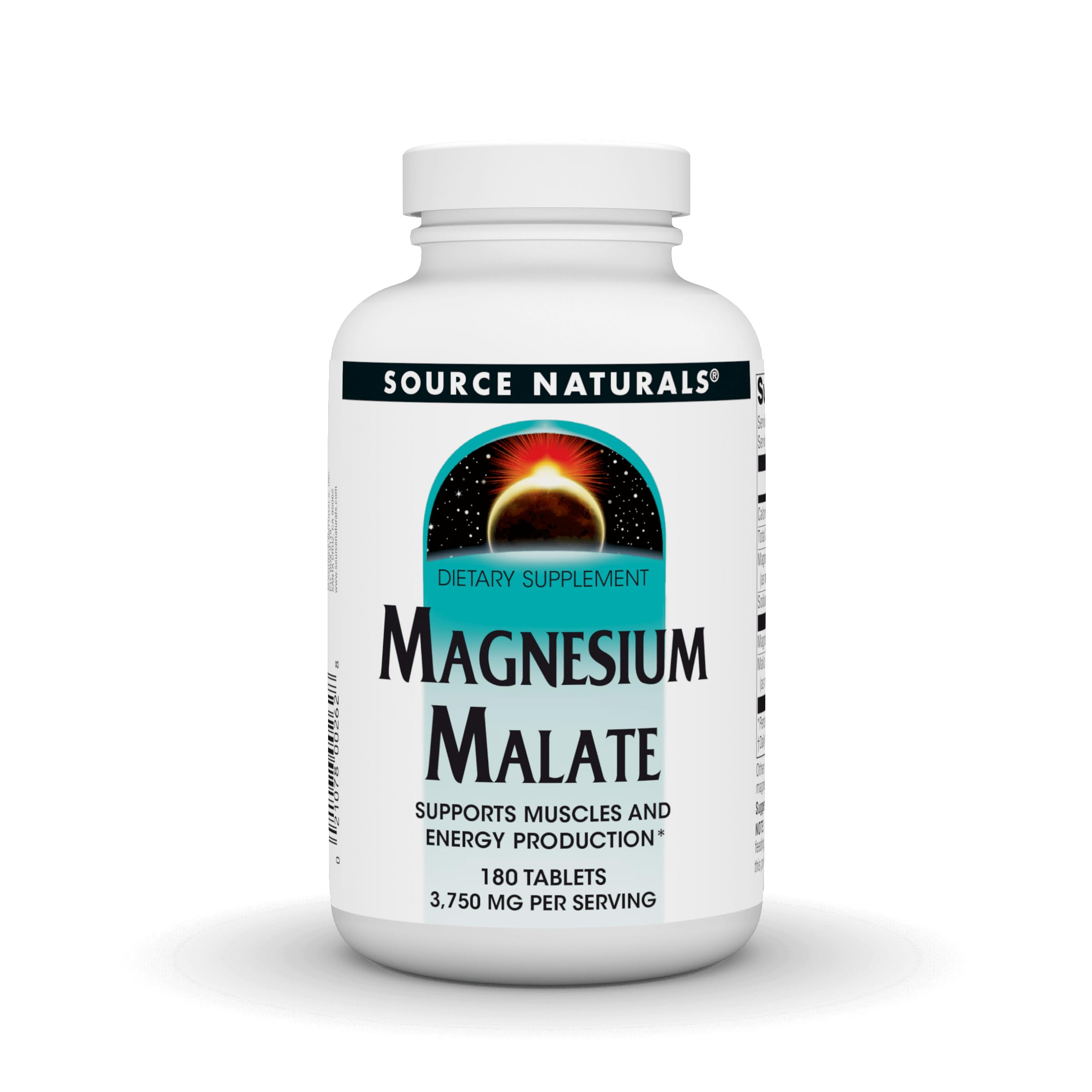 Source Naturals Magnesium Malate bottle with 180 tablets