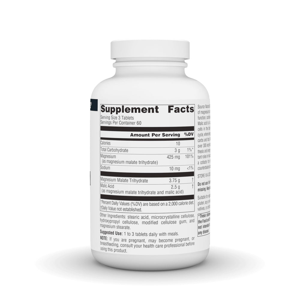 Close-up of Magnesium Malate tablets