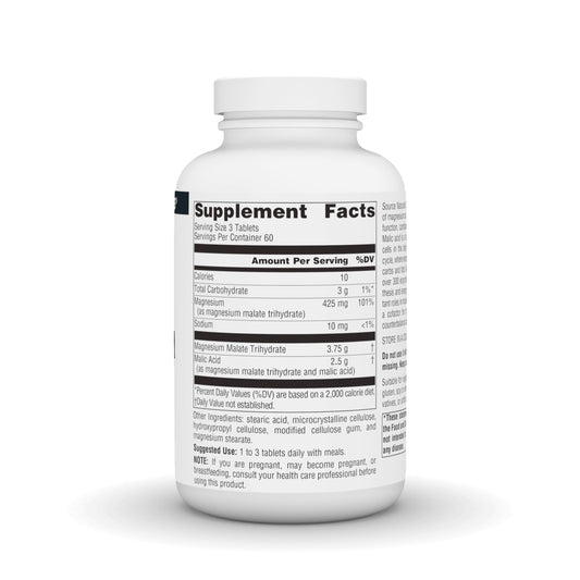 Close-up of Magnesium Malate tablets