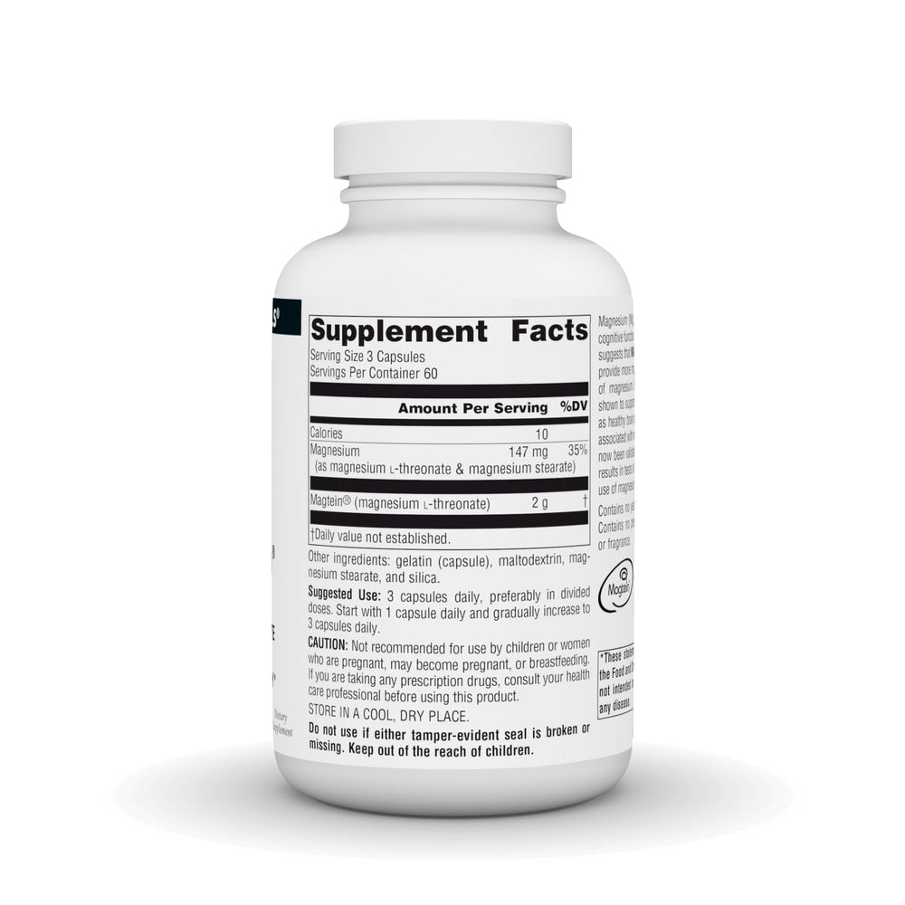 Source Naturals Magtein capsules closeup for cognitive support