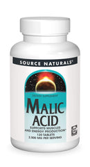 Bottle of Source Naturals Malic Acid 2,500 mg with 120 tablets