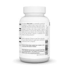 Label on Malic Acid bottle indicating 2500 mg dosage