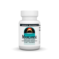 Front view of Source Naturals Manganese 100 tablets bottle