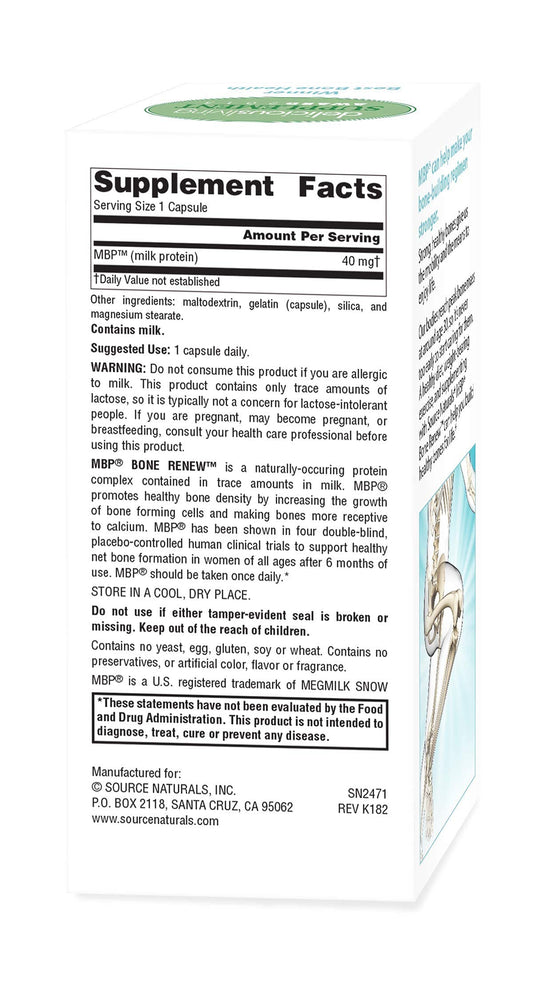 Source Naturals MBP Bone Renew bottle label