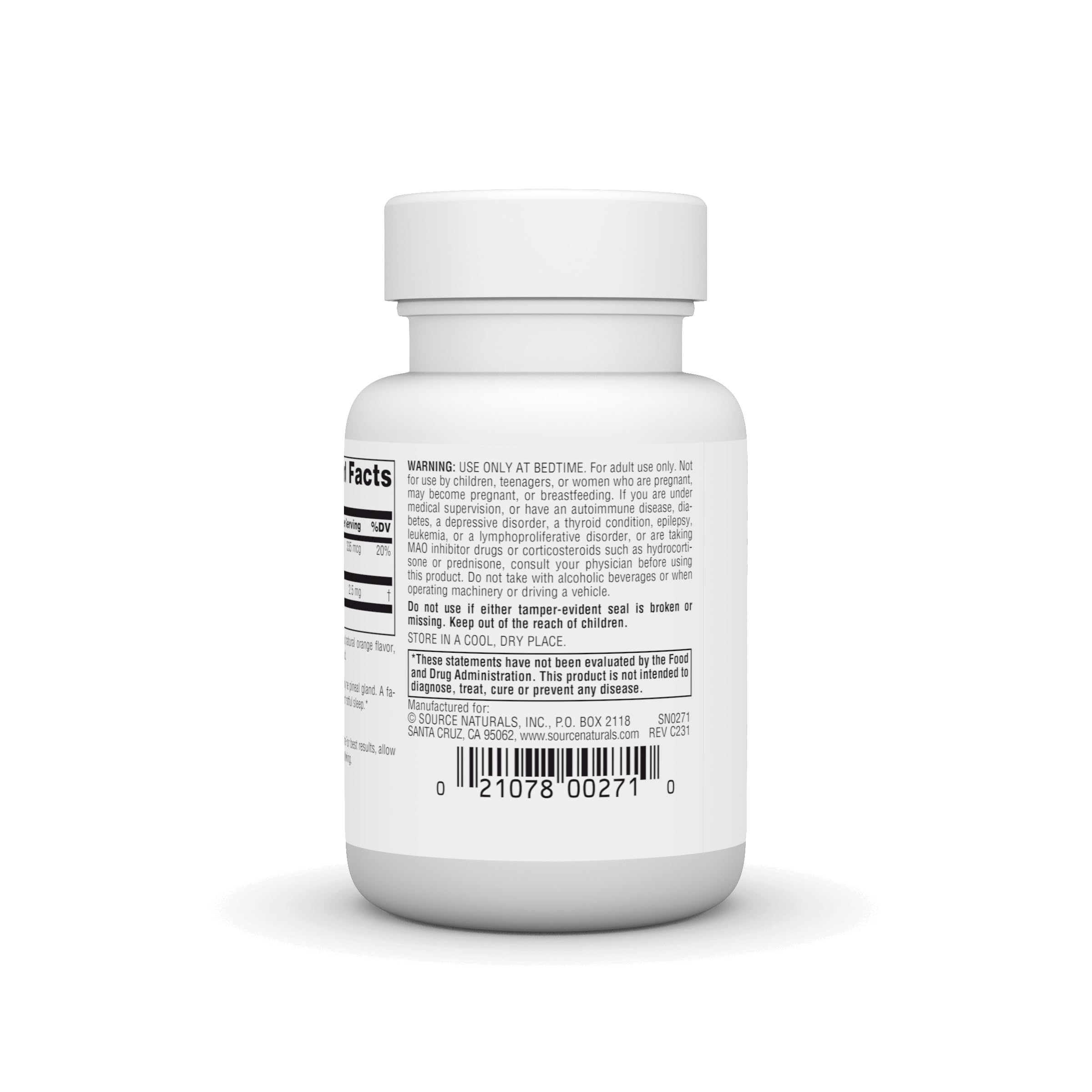 Orange-flavored melatonin lozenges dissolving in the mouth