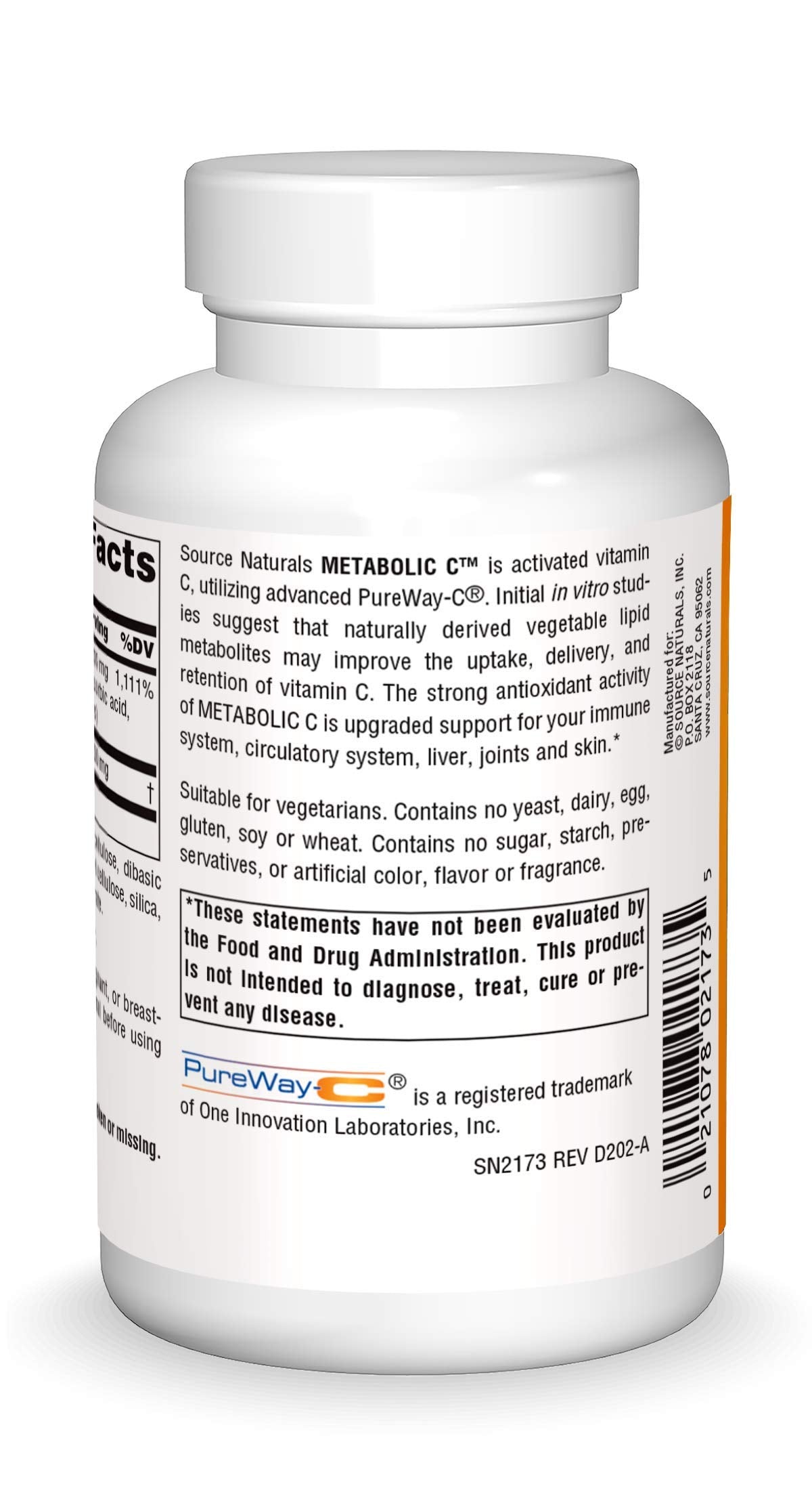 Metabolic C tablets shown in bottle