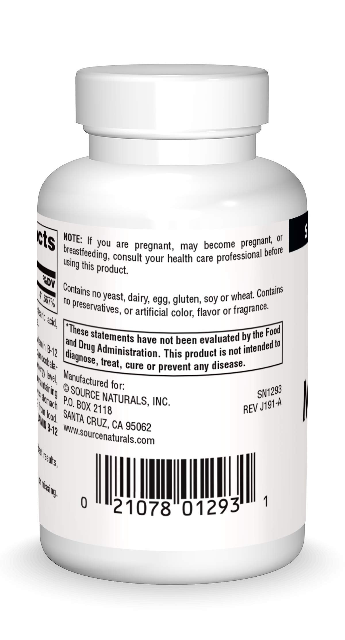 Source Naturals MethylCobalamin B-12 lozenges label and packaging