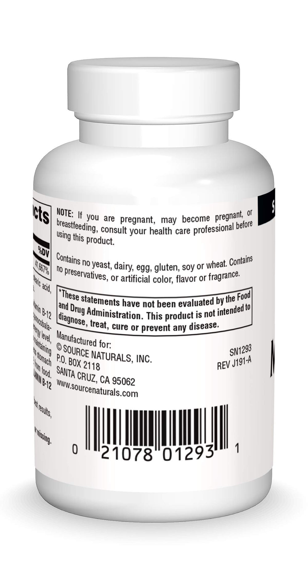 Source Naturals MethylCobalamin B-12 lozenges label and packaging