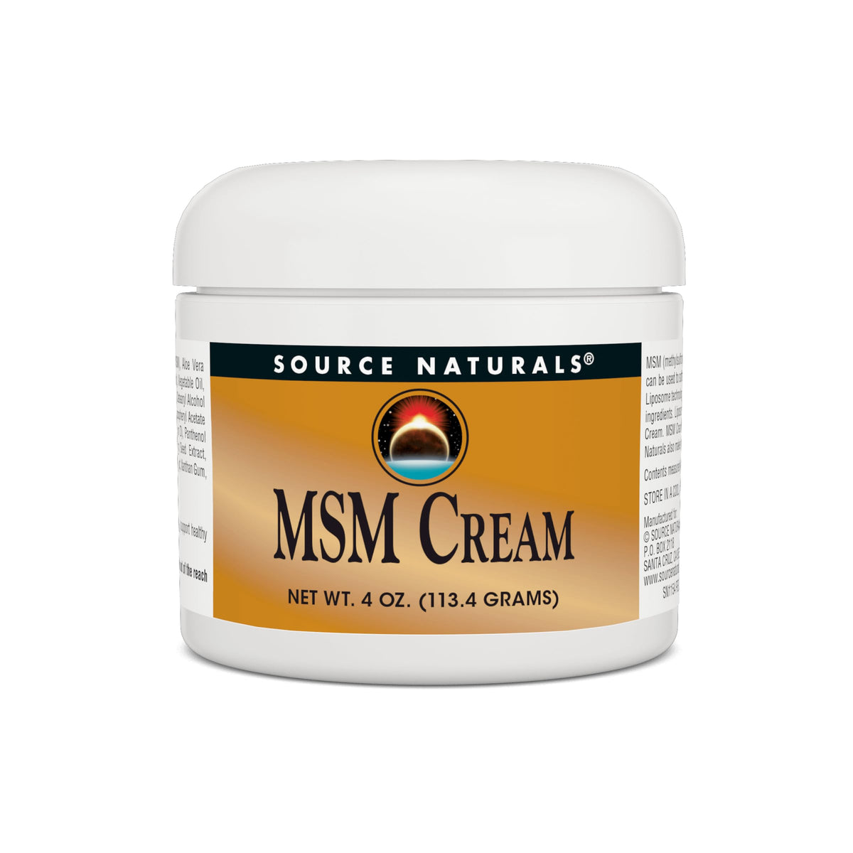 Source Naturals MSM Cream bottle 4 oz