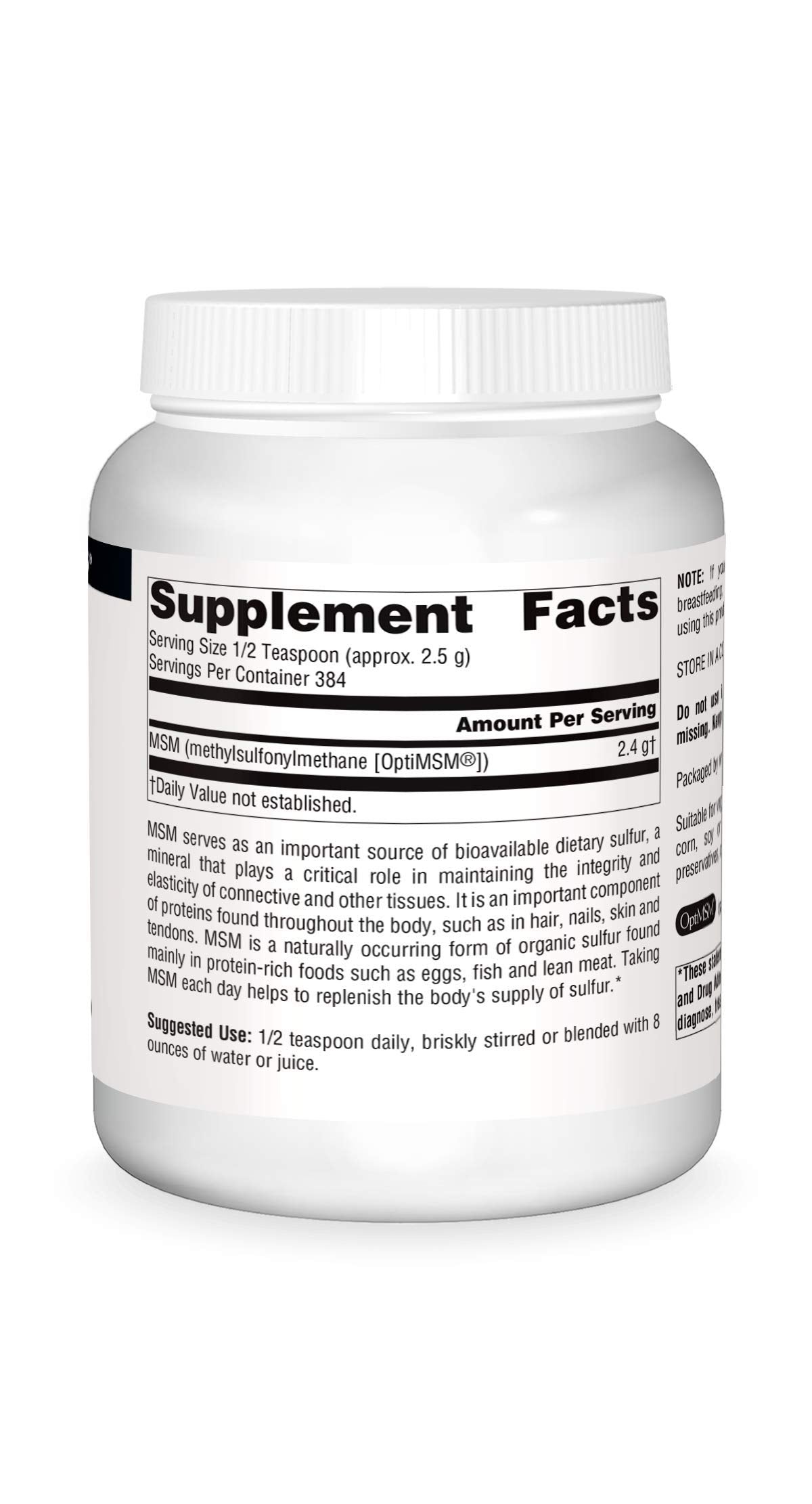 Guidance: use 1/2 teaspoon daily with 8 oz water or juice