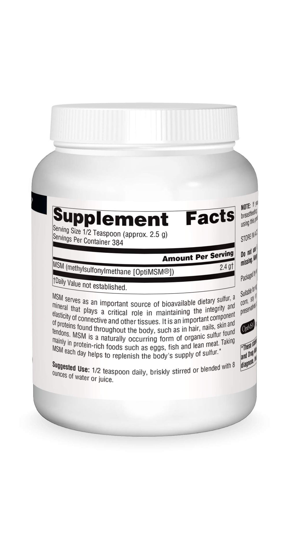 Guidance: use 1/2 teaspoon daily with 8 oz water or juice