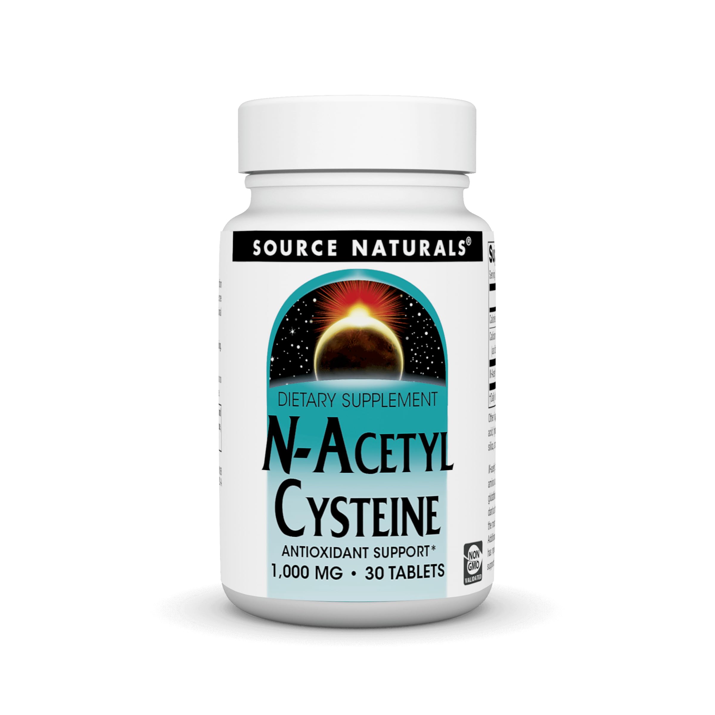 Bottle of Source Naturals N-Acetyl Cysteine 1000 mg with 30 tablets