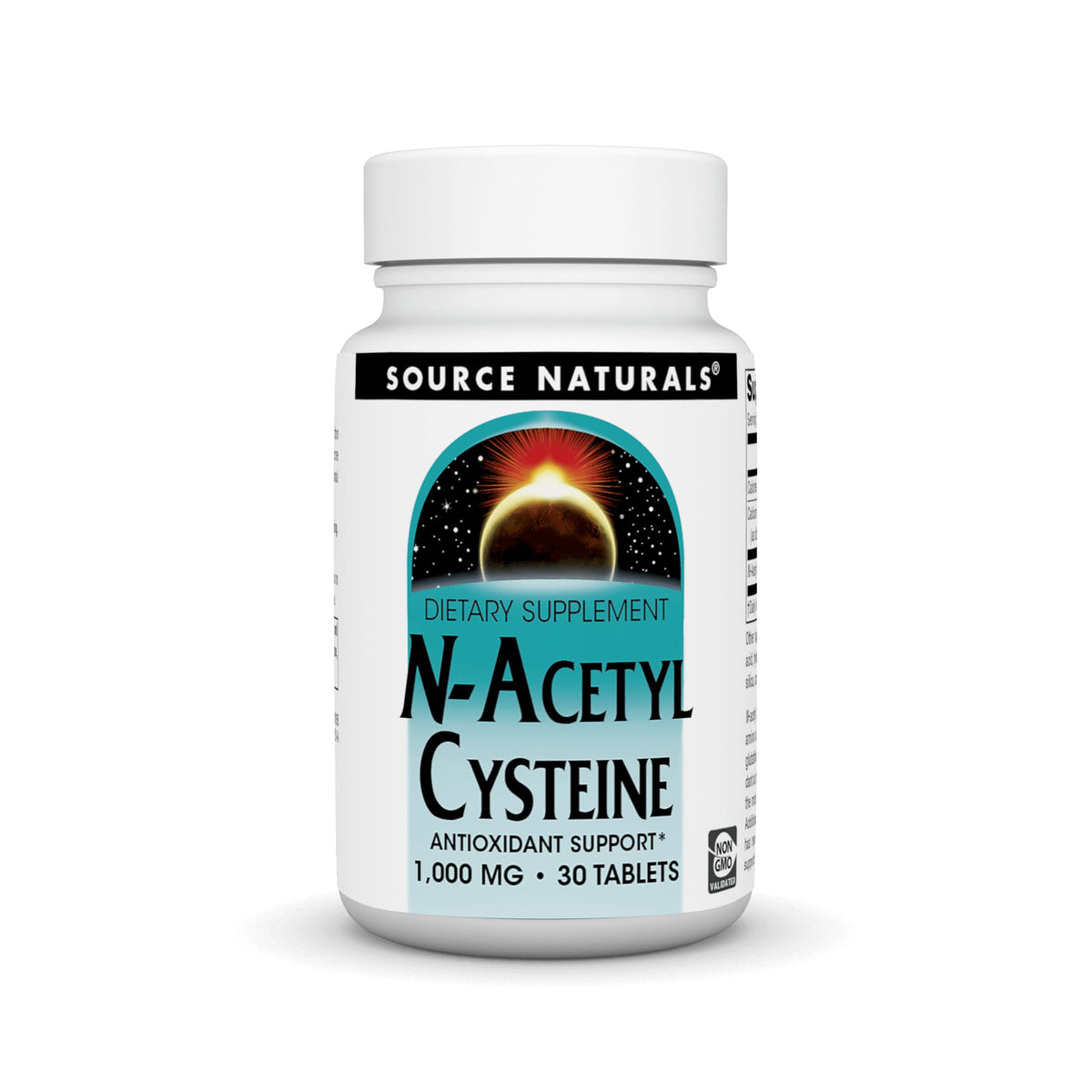 Bottle of Source Naturals N-Acetyl Cysteine 1000 mg with 30 tablets